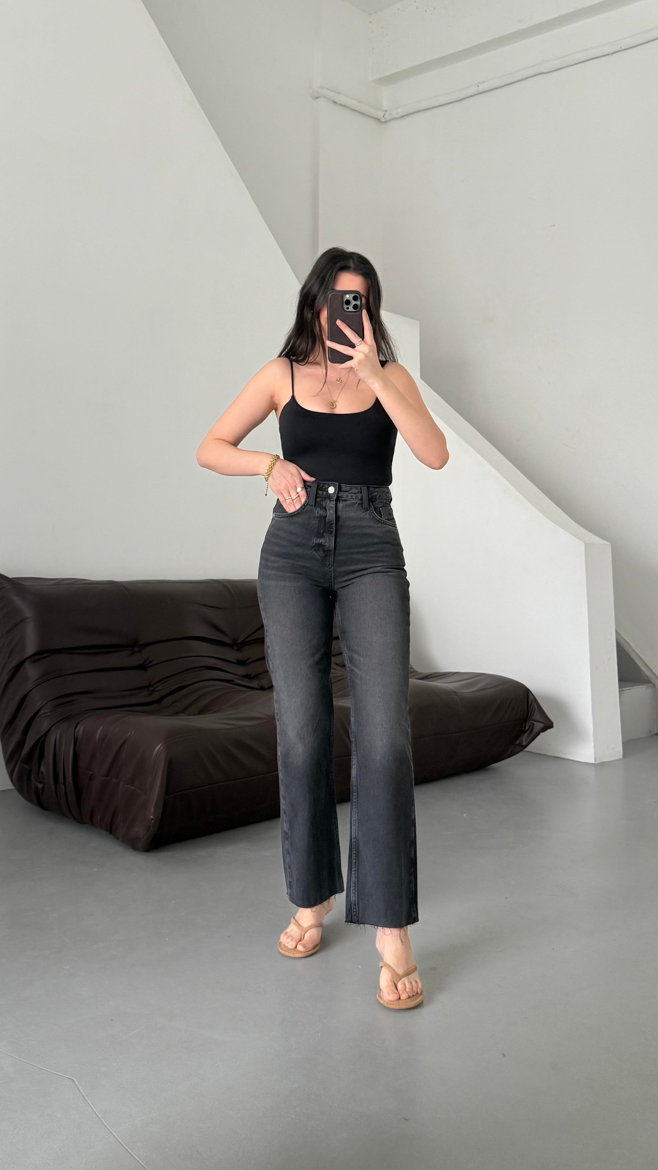 Marka Antrasit Straight Jean