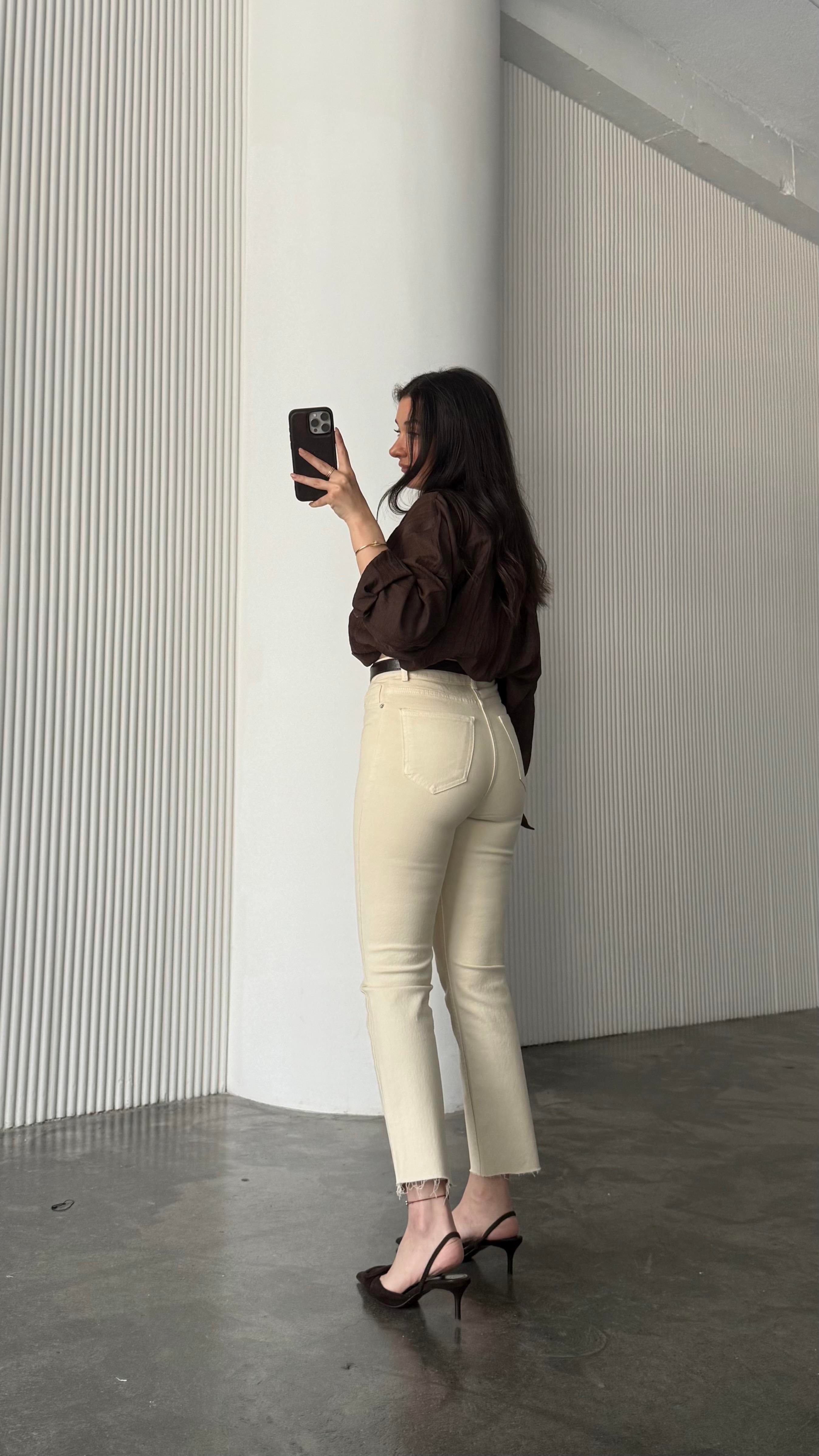 Marka Bej Slım Straight Jean