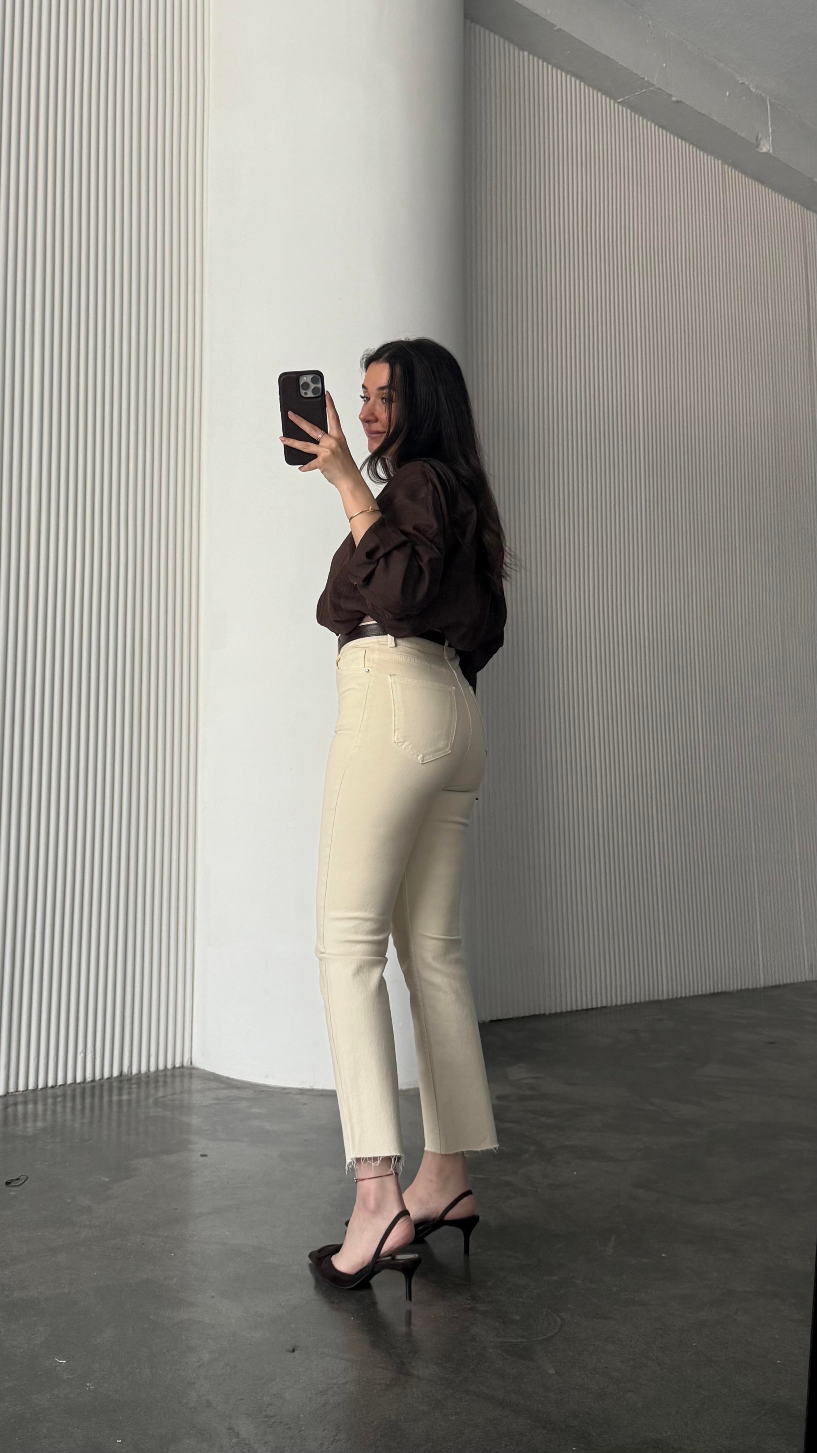 Marka Bej Slım Straight Jean