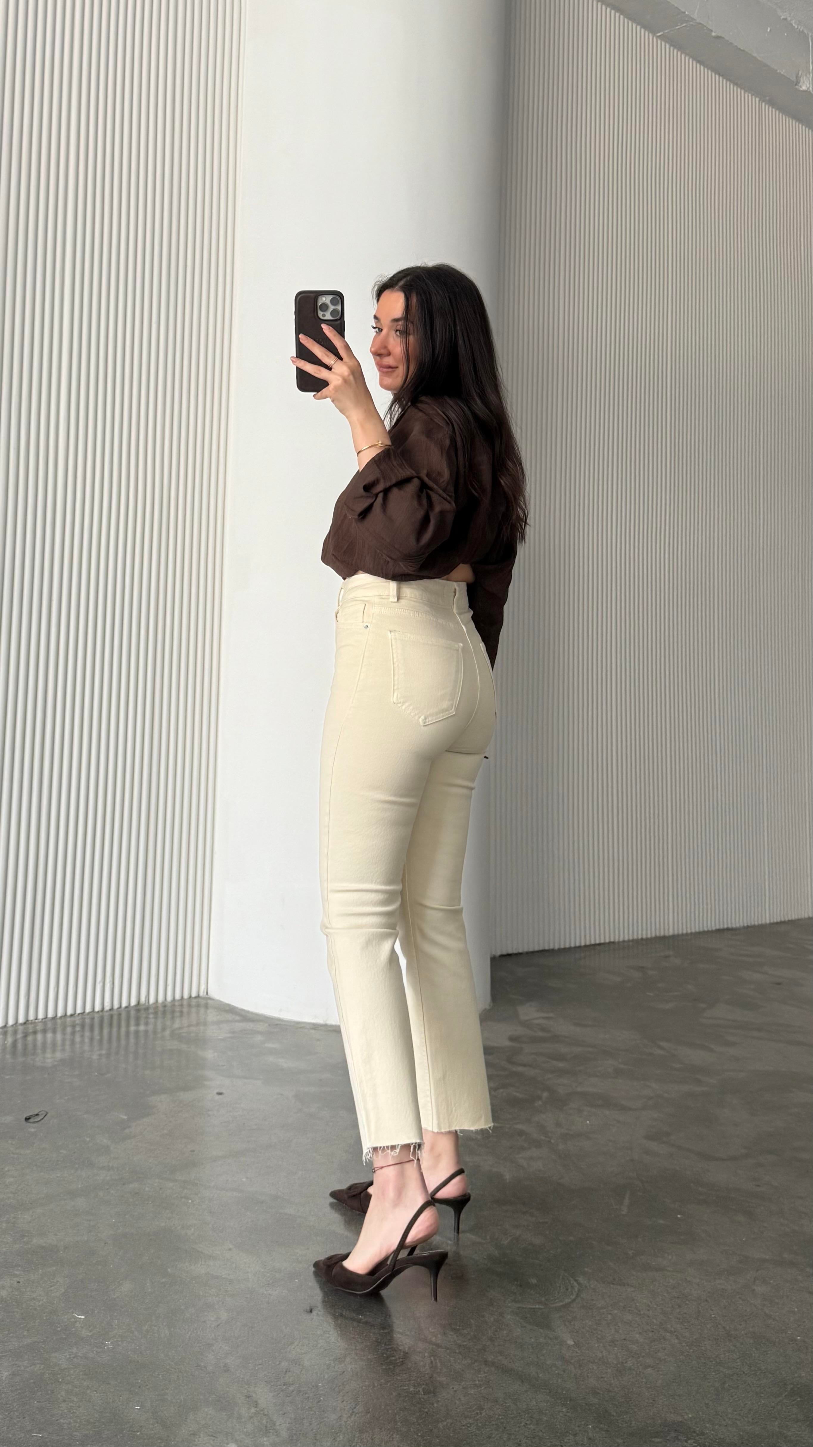 Marka Bej Slım Straight Jean