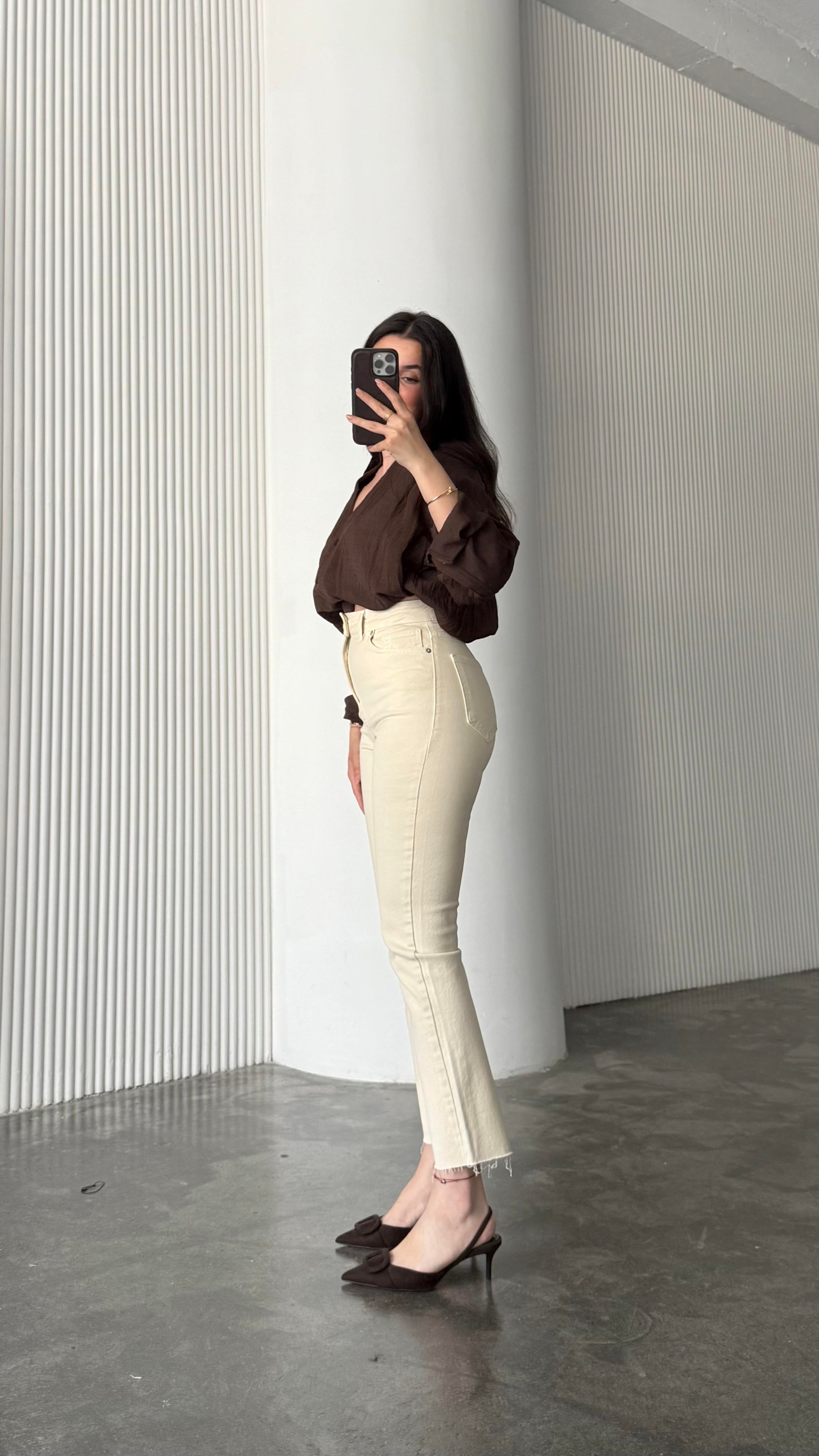 Marka Bej Slım Straight Jean