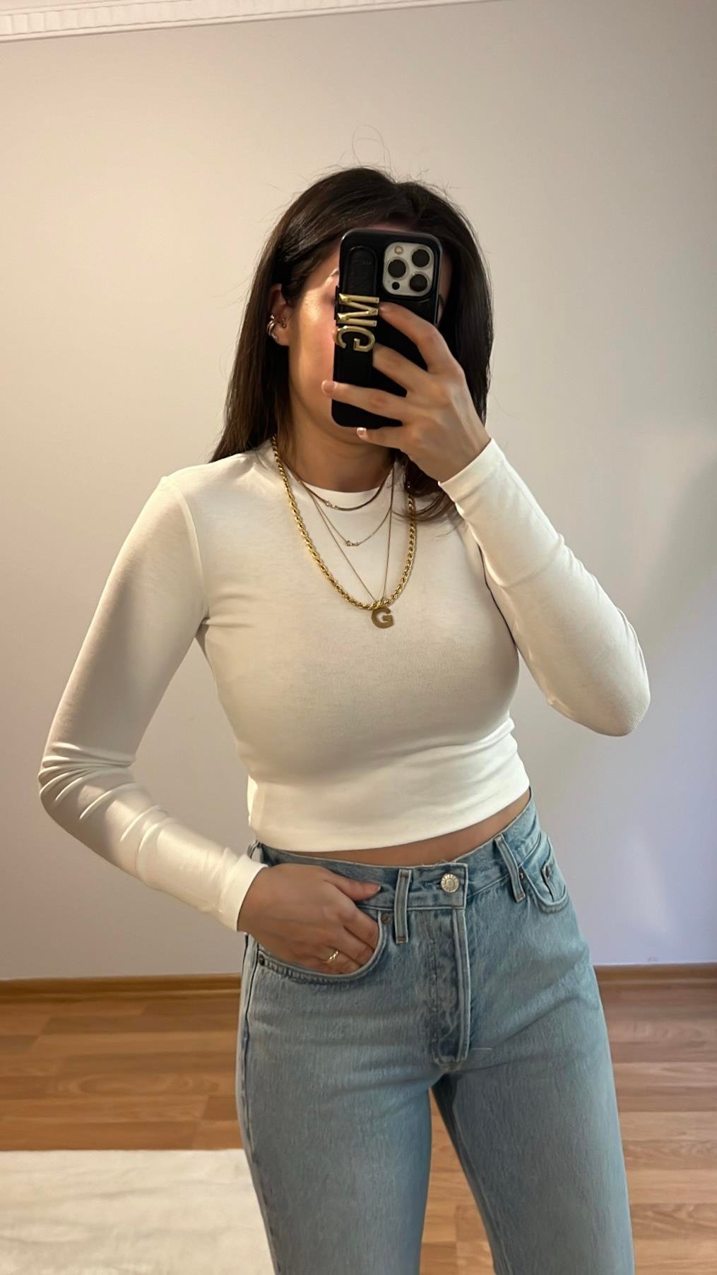 MARKA BEYAZ BASIC UZUK KOLLU BADİ