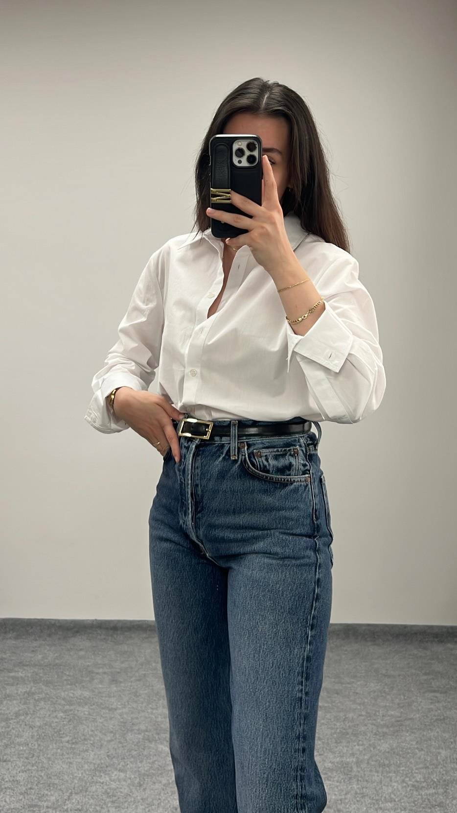 Marka Beyaz Poplin Gömlek