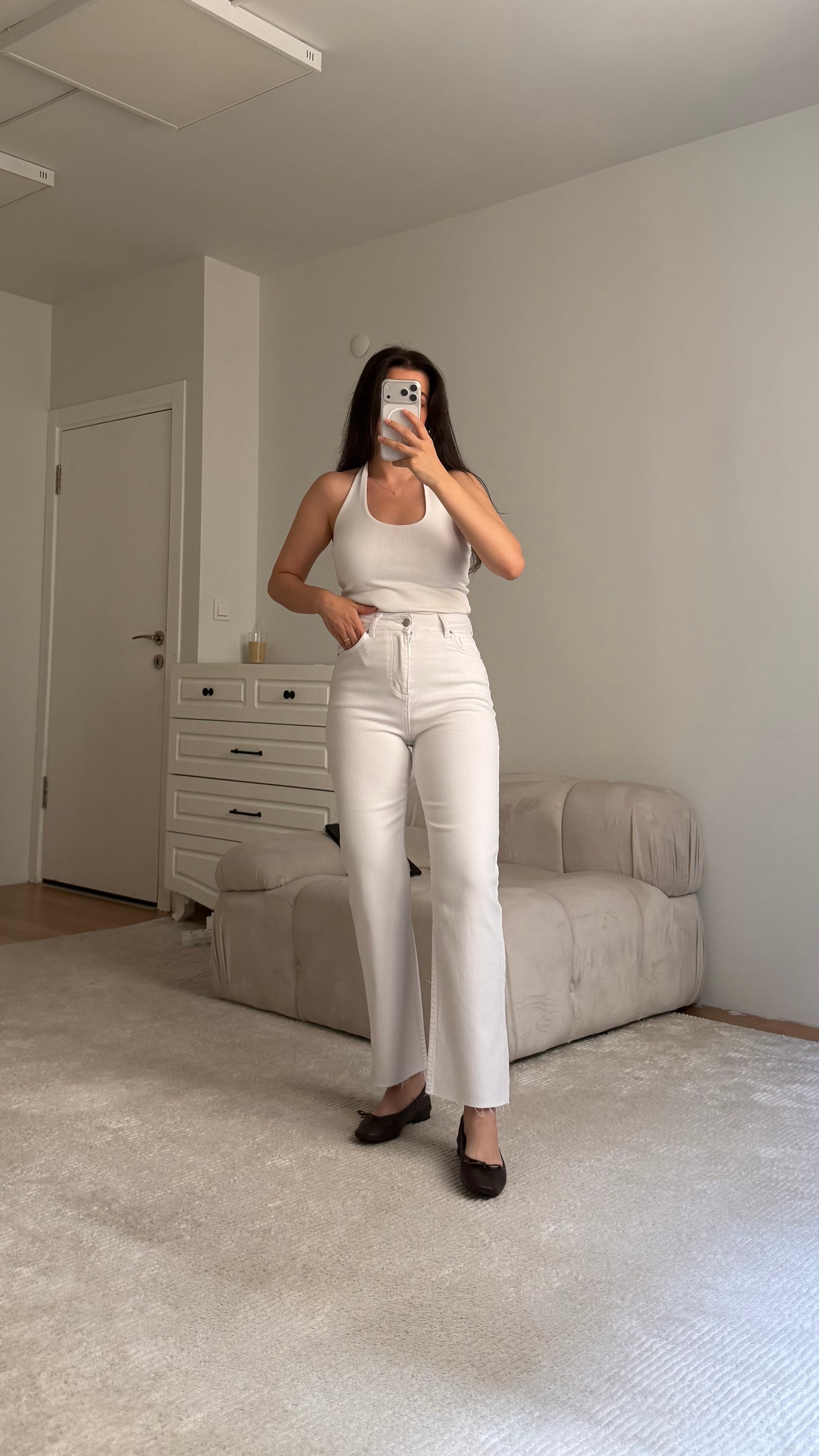 Marka Beyaz Straight Fıt Jean