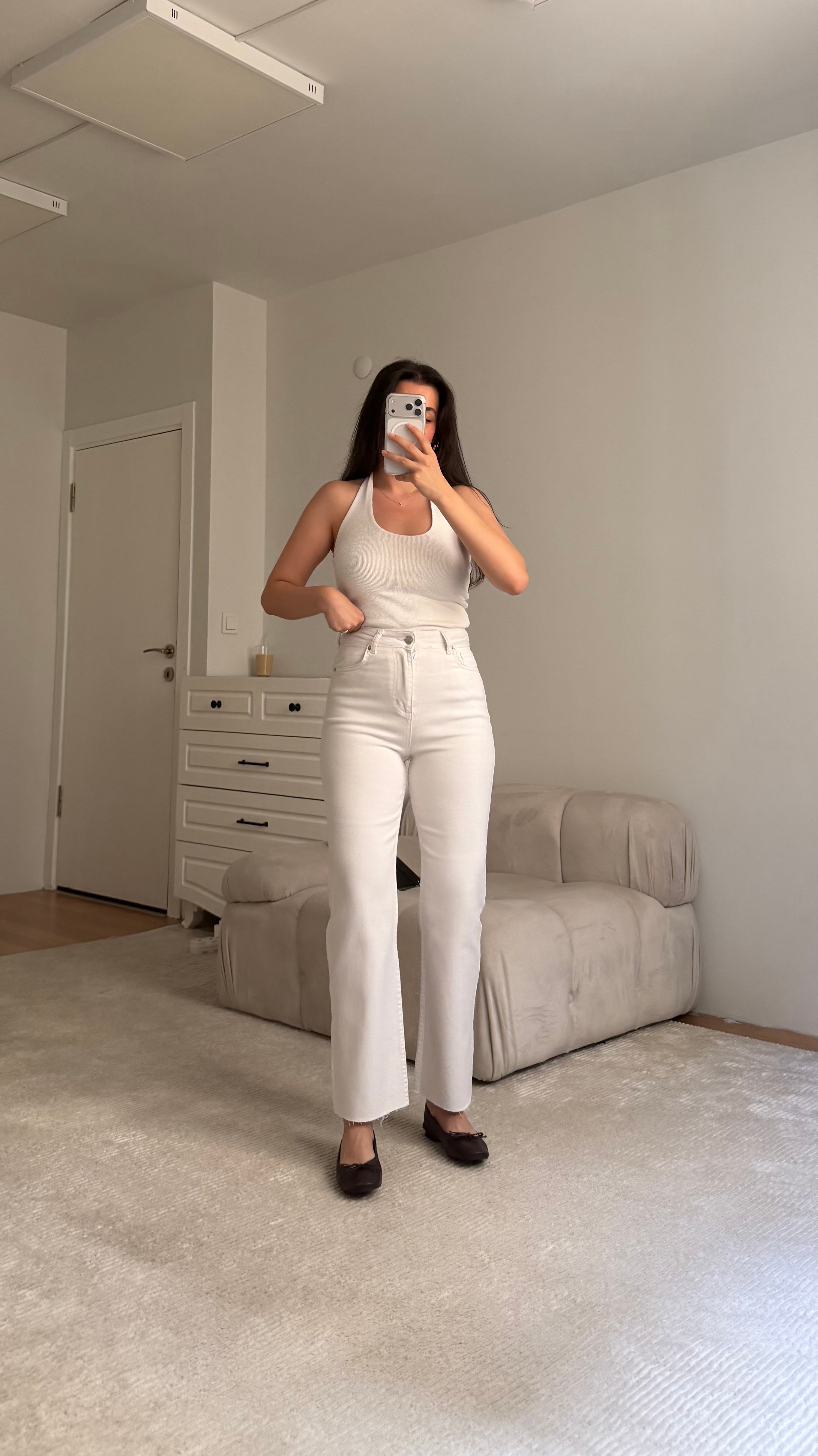 Marka Beyaz Straight Fıt Jean