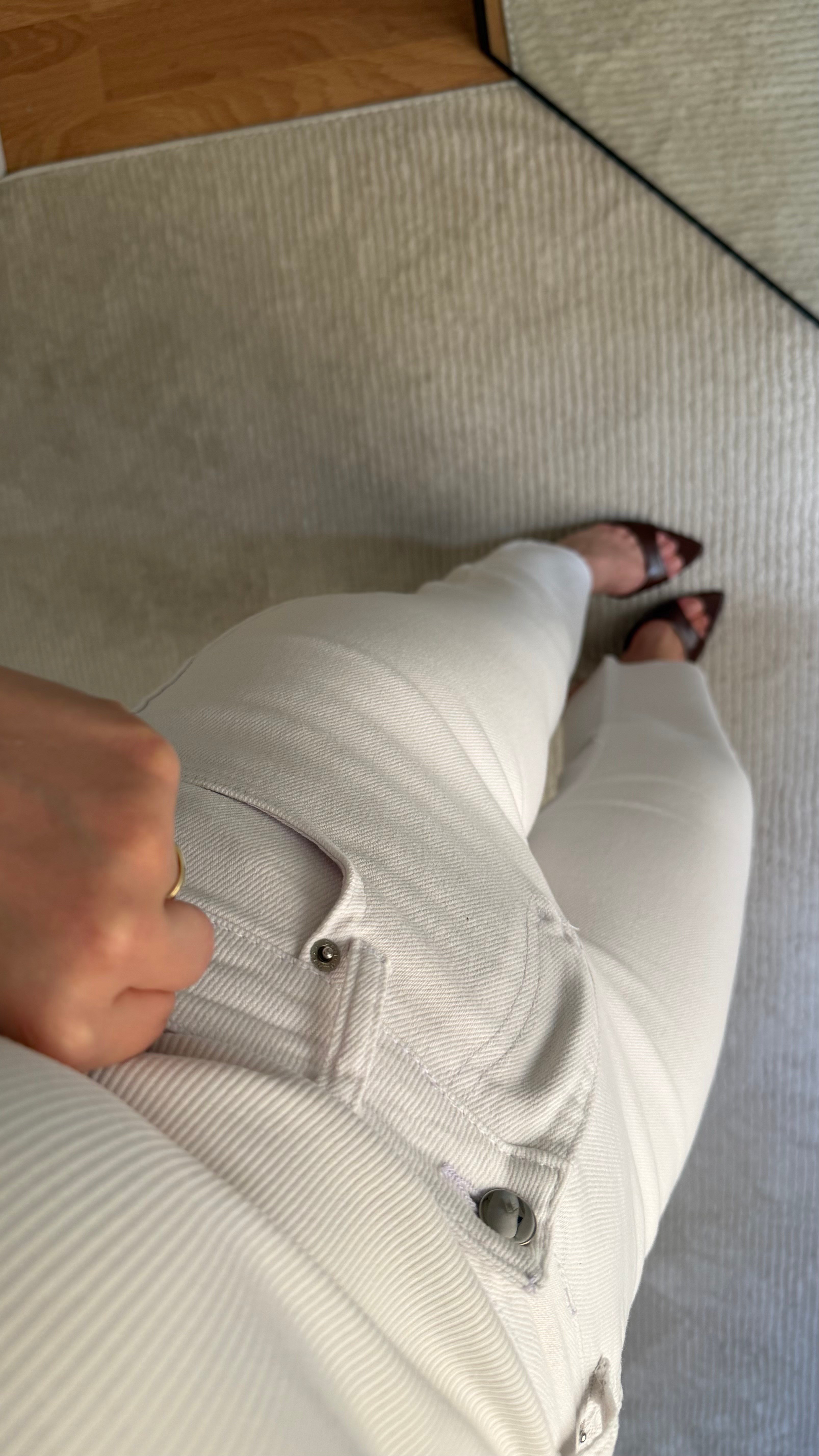 Marka Beyaz Straight Fıt Jean