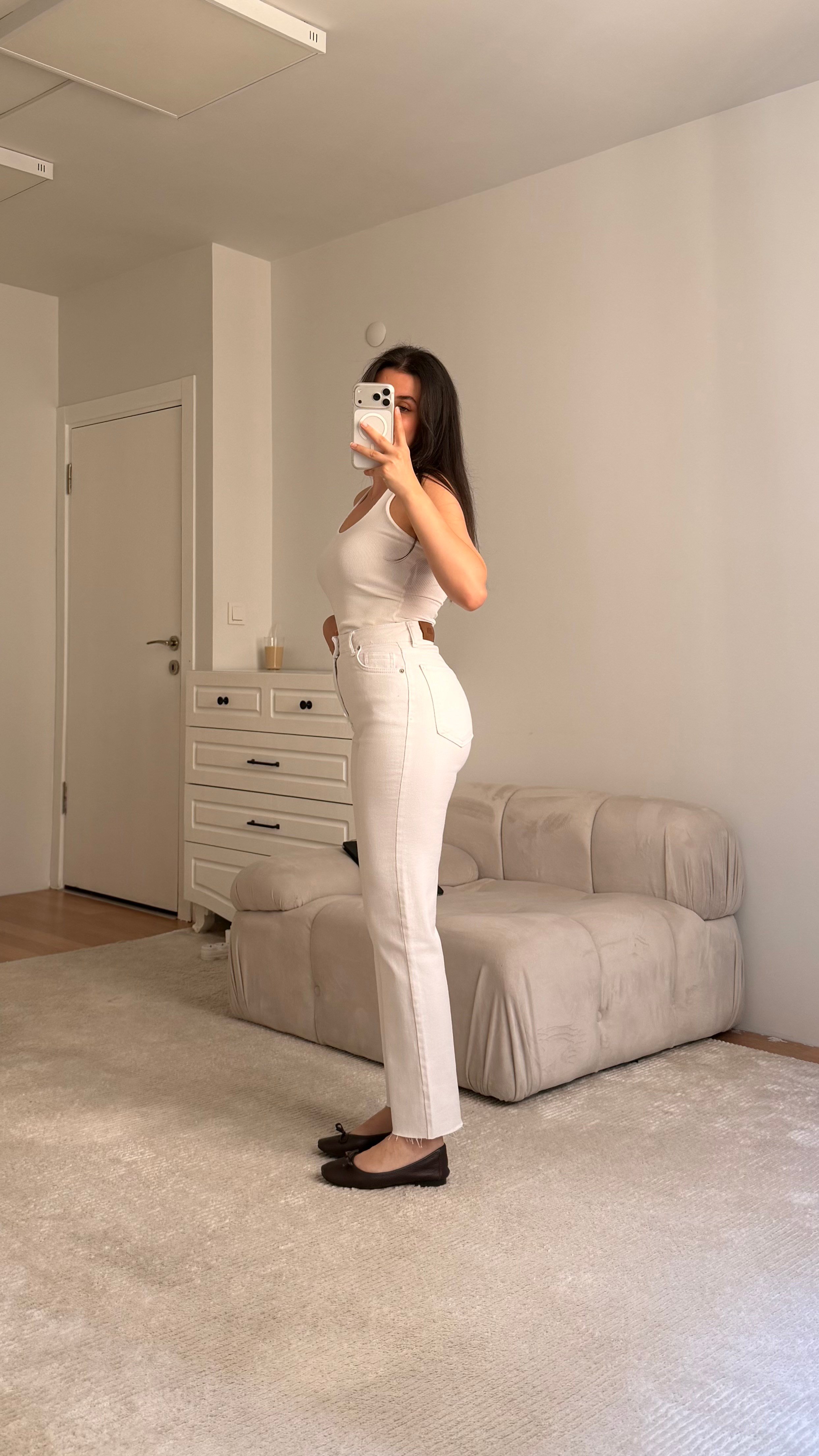 Marka Beyaz Straight Fıt Jean