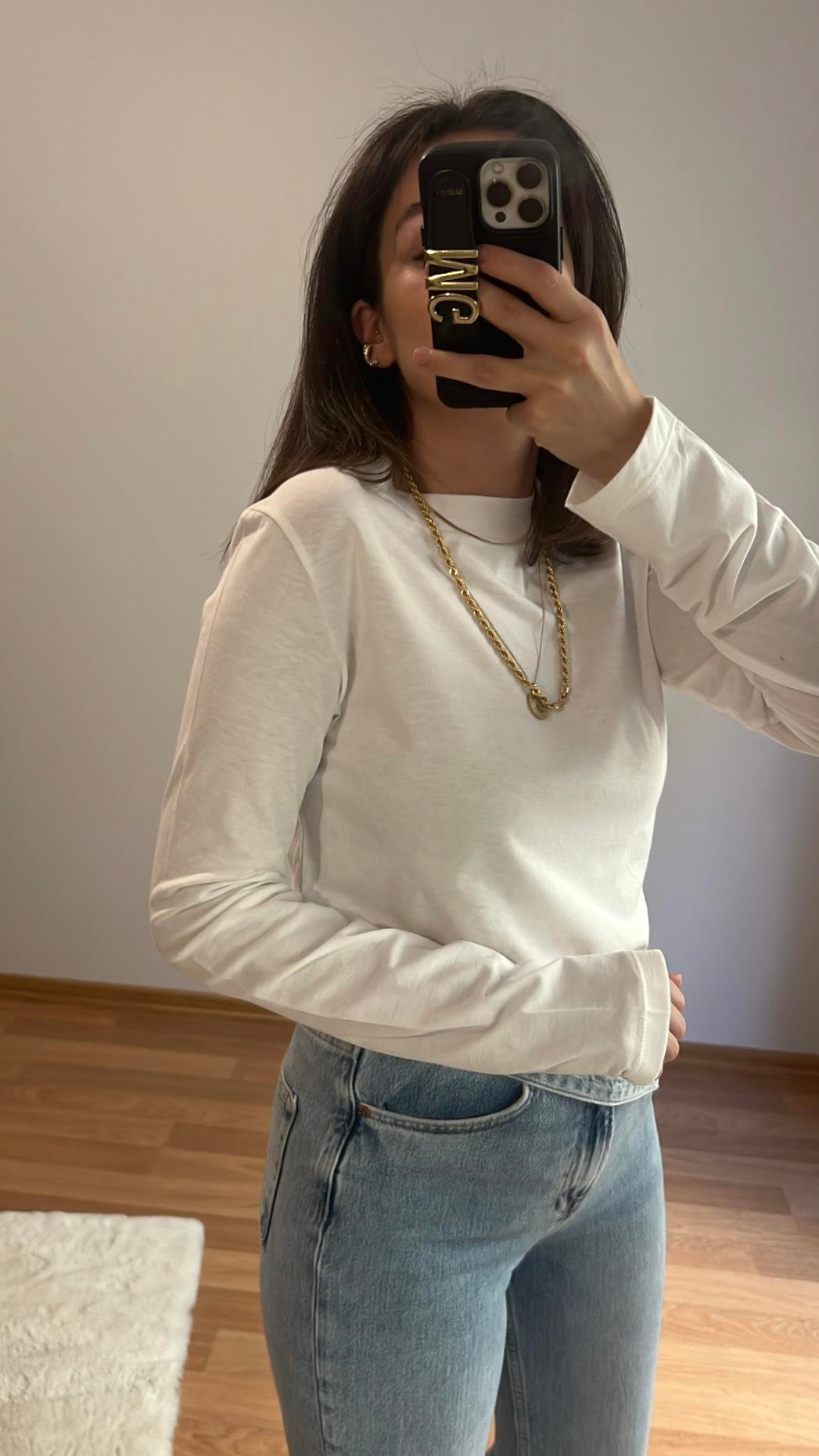 MARKA BEYAZ UZUN KOLLU BASIC TİŞÖRT