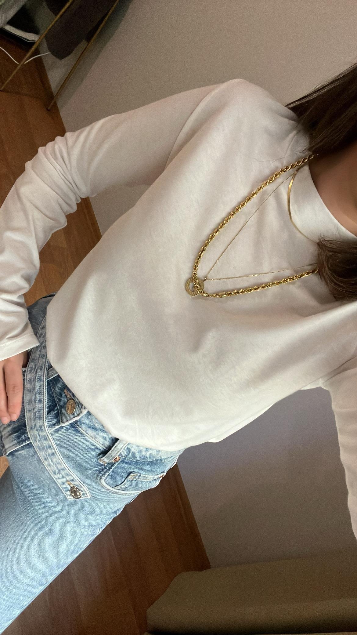 MARKA BEYAZ UZUN KOLLU BASIC TİŞÖRT