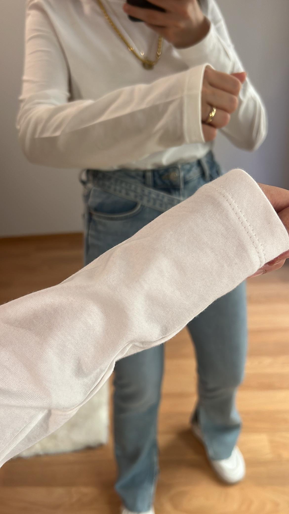 MARKA BEYAZ UZUN KOLLU BASIC TİŞÖRT