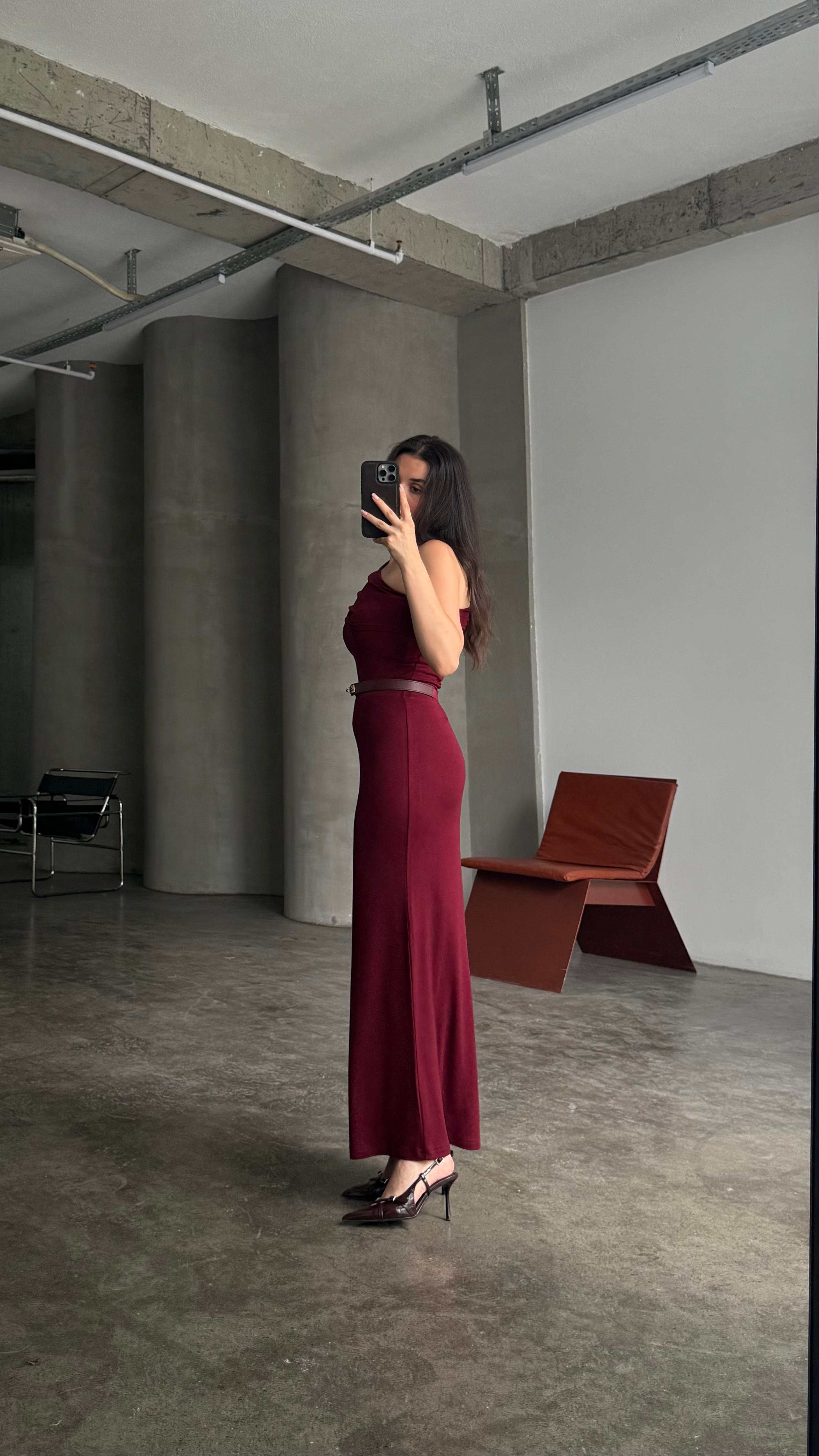 Marka Bordo Soft Touch Midi Boy Etek