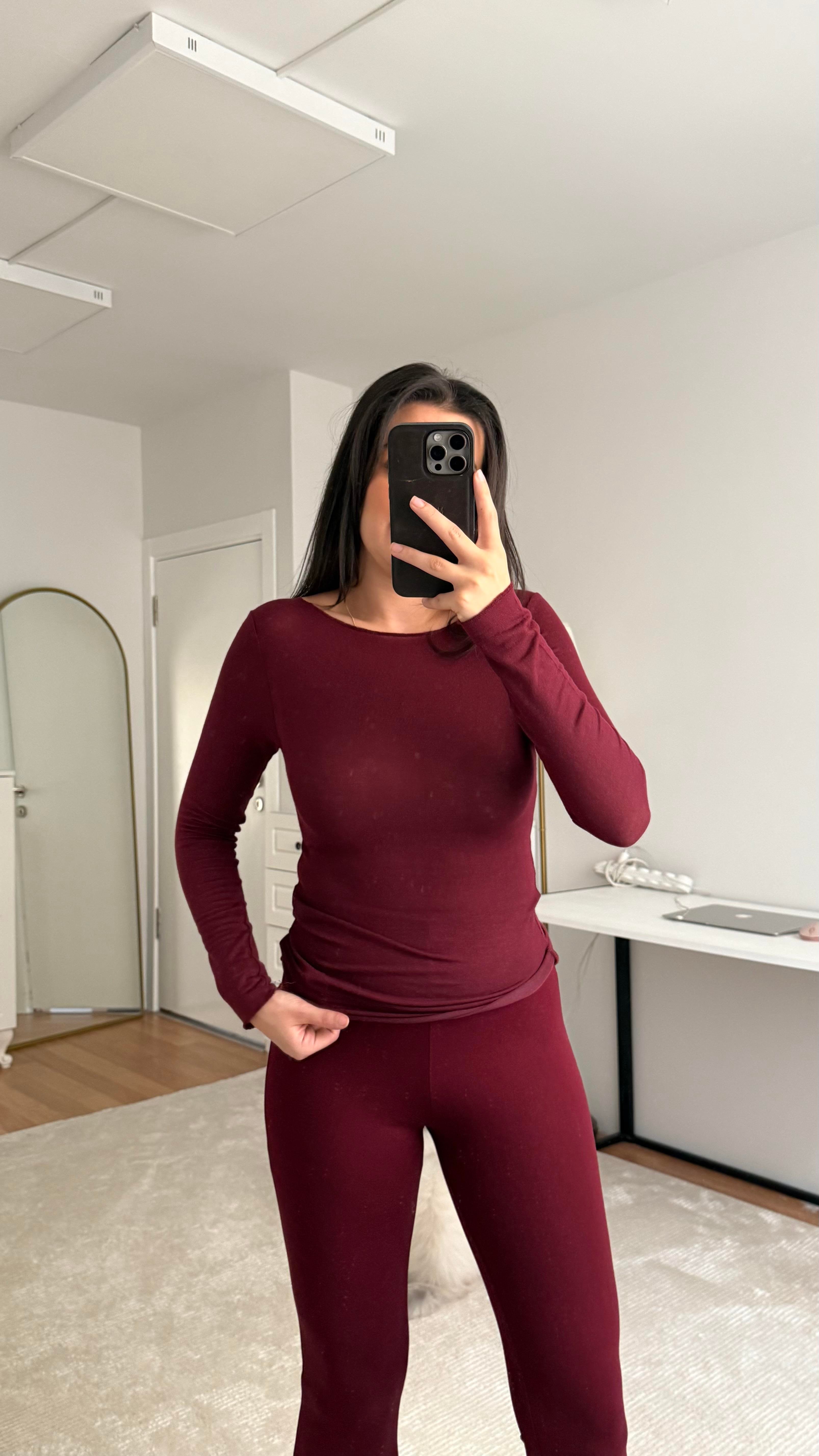 Marka Bordo Transparan Bluz