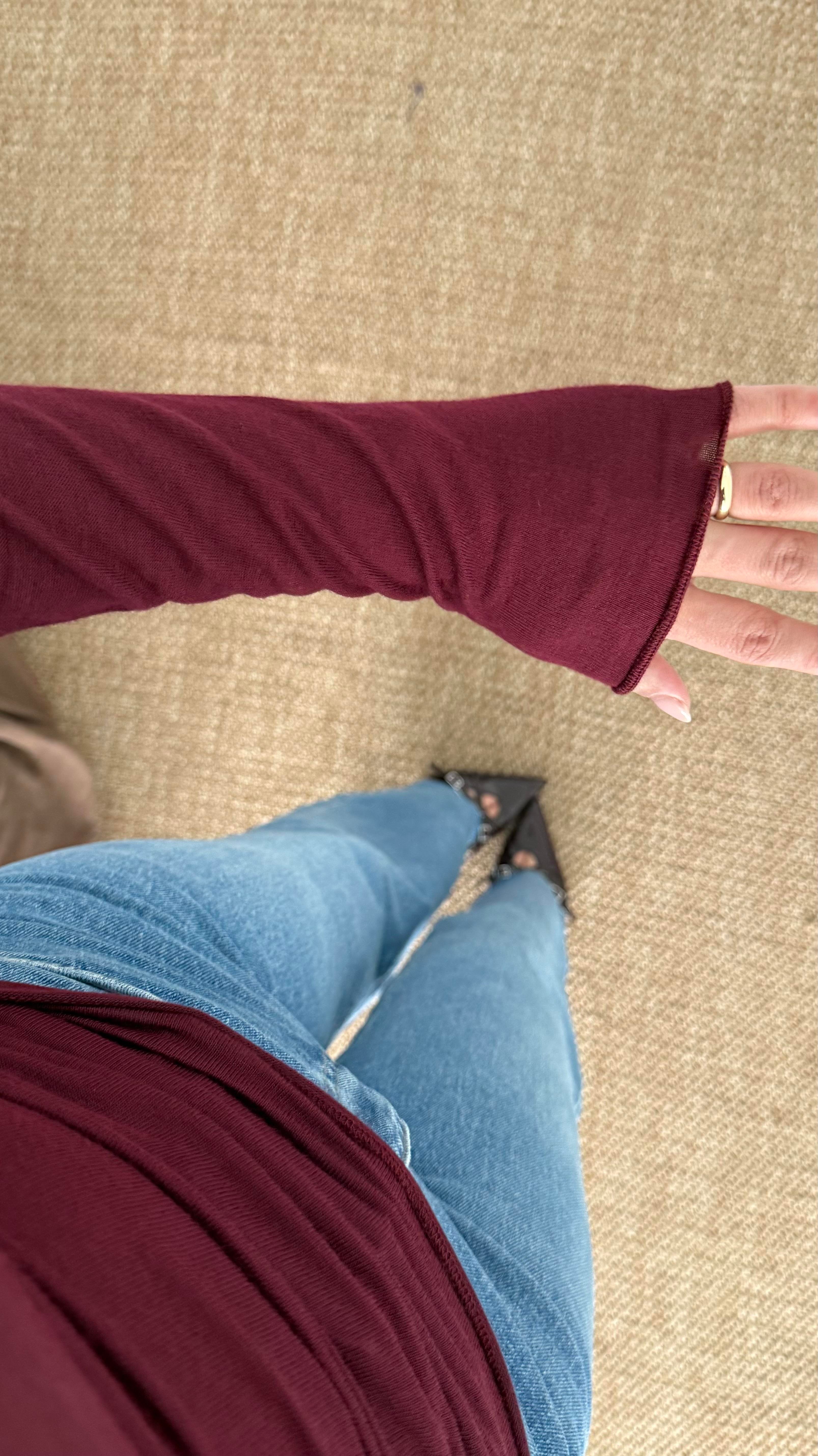 Marka Bordo Trasnparan Bluz