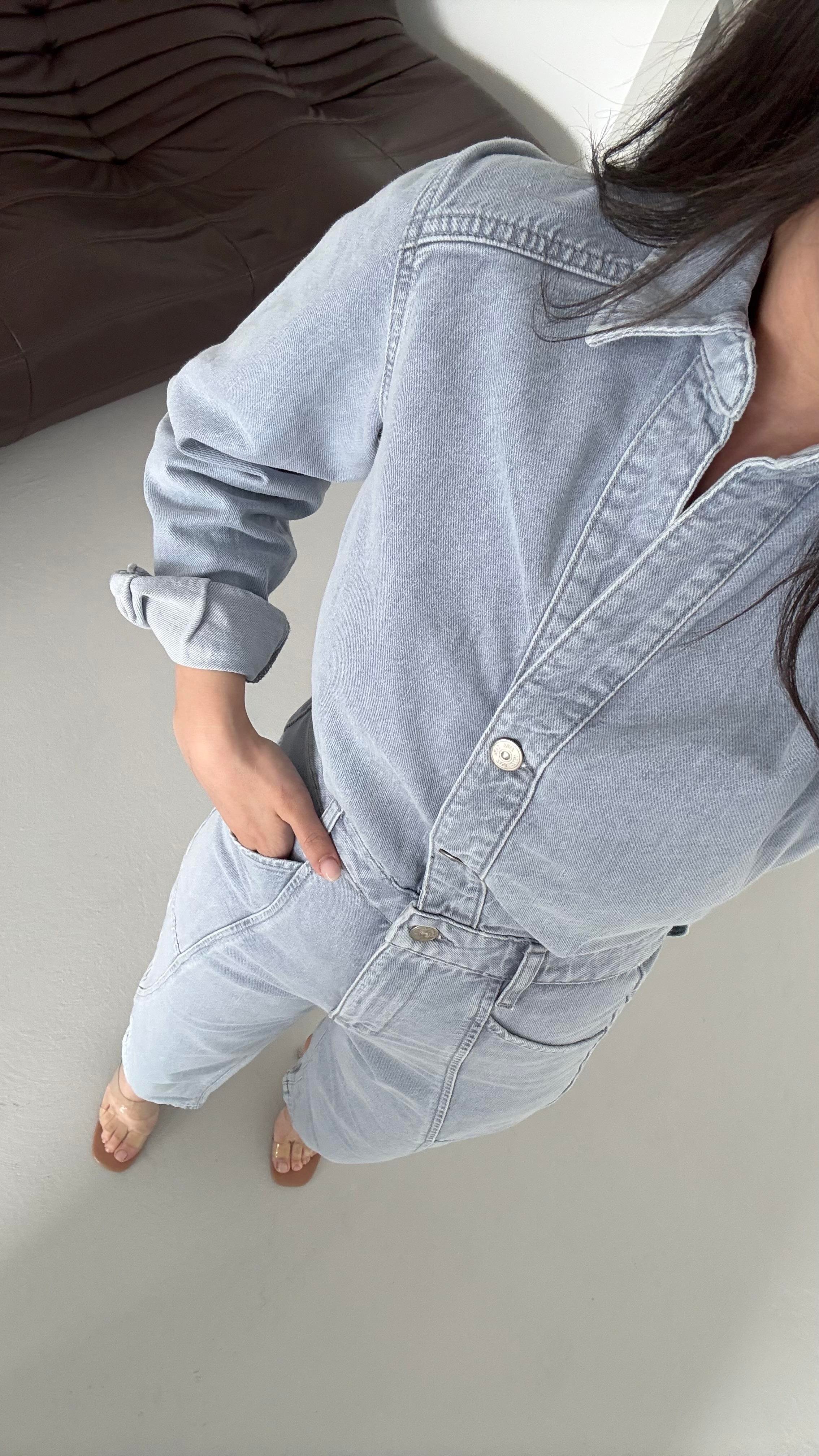 Marka Buz Mavi Denim Tulum