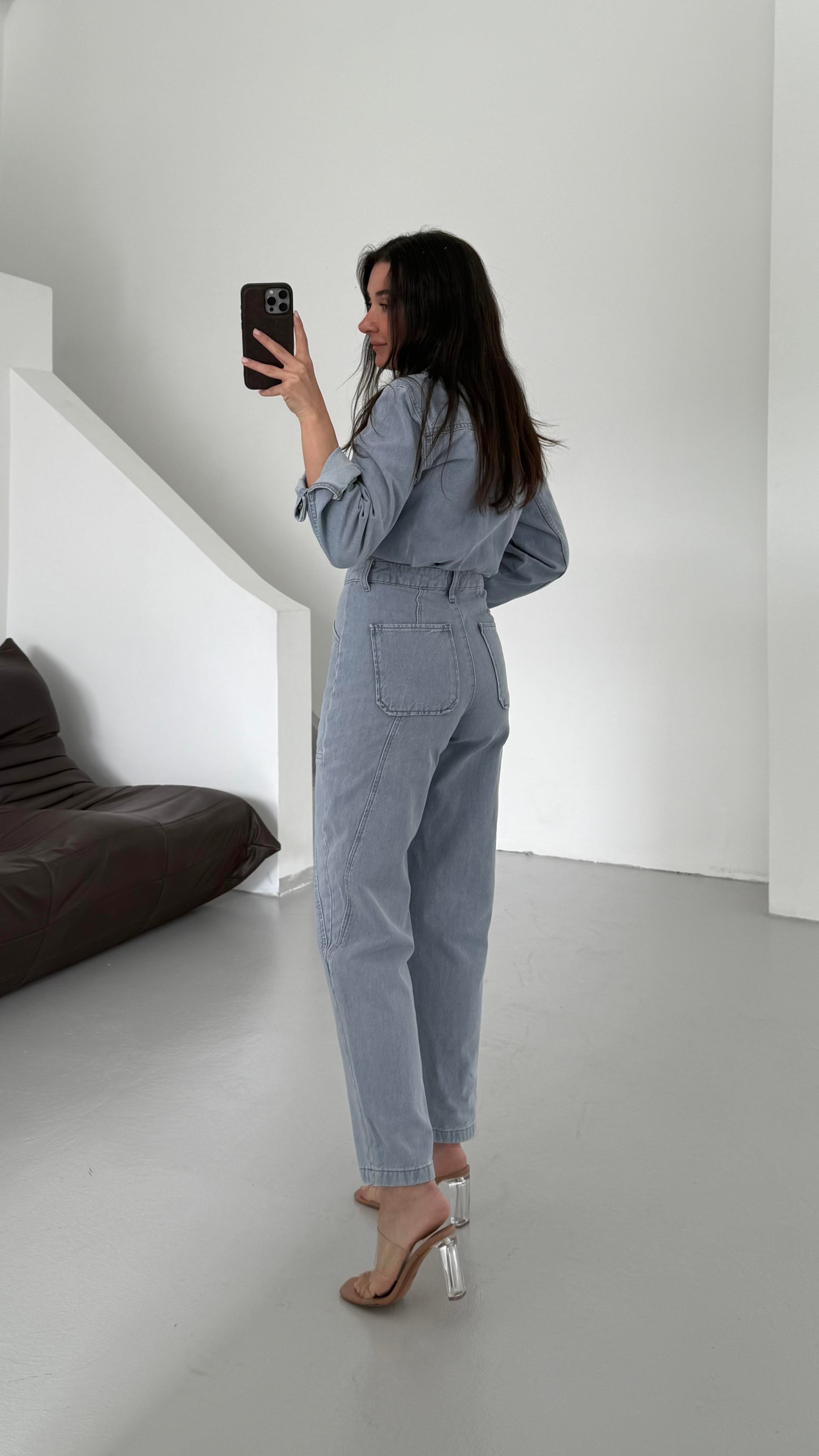 Marka Buz Mavi Denim Tulum