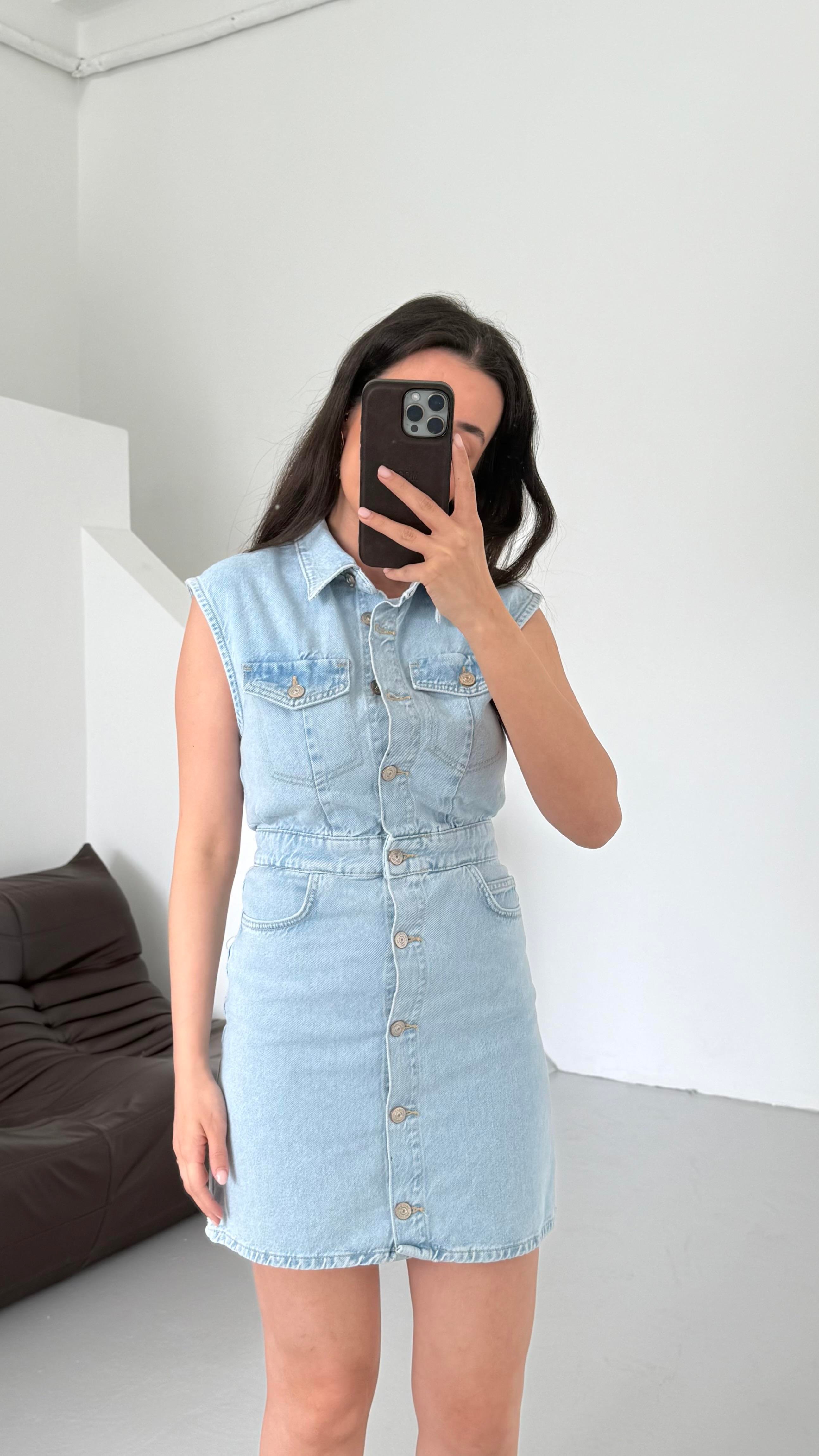 Marka Denim Kolsuz Elbise