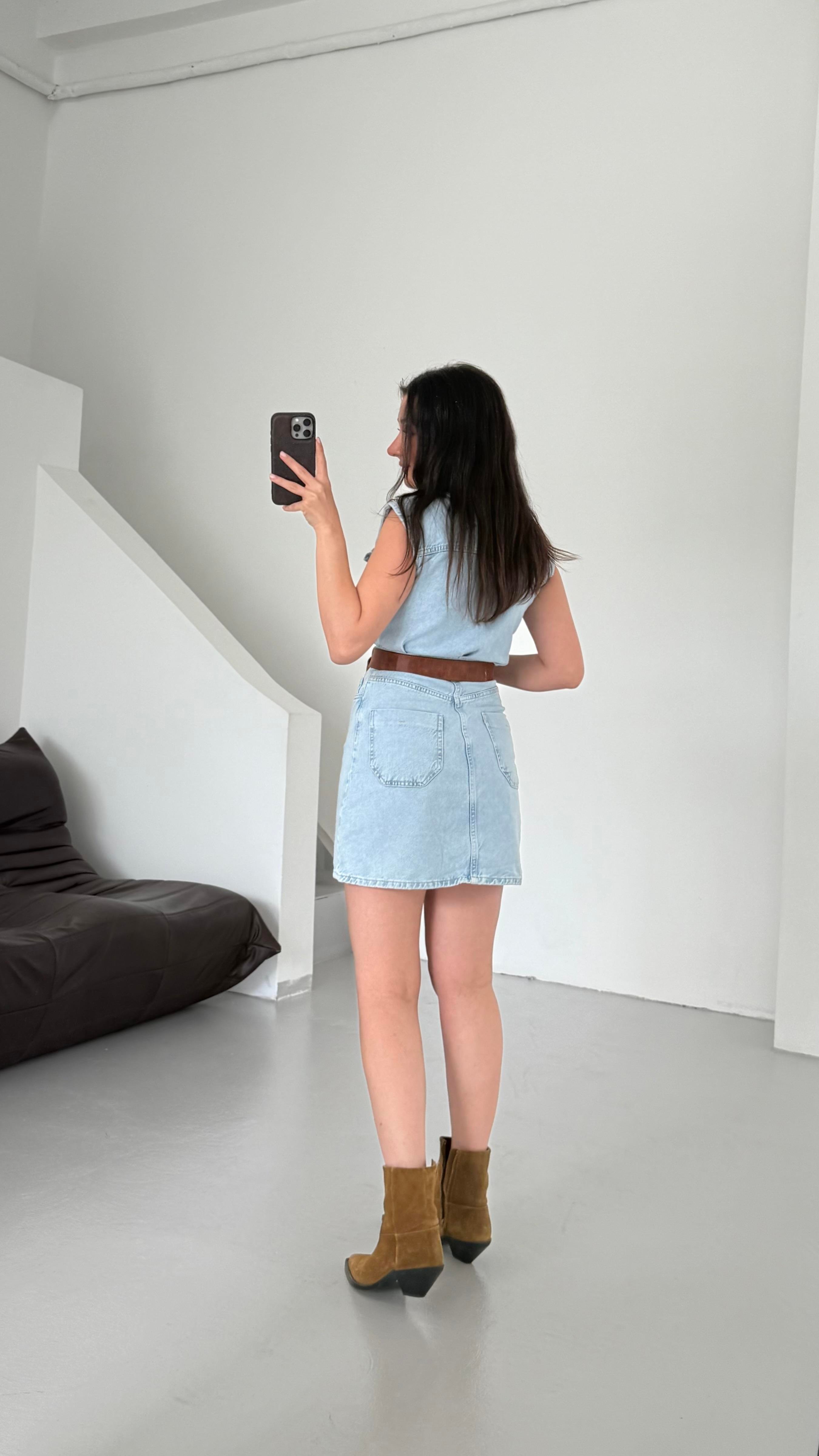 Marka Denim Kolsuz Elbise