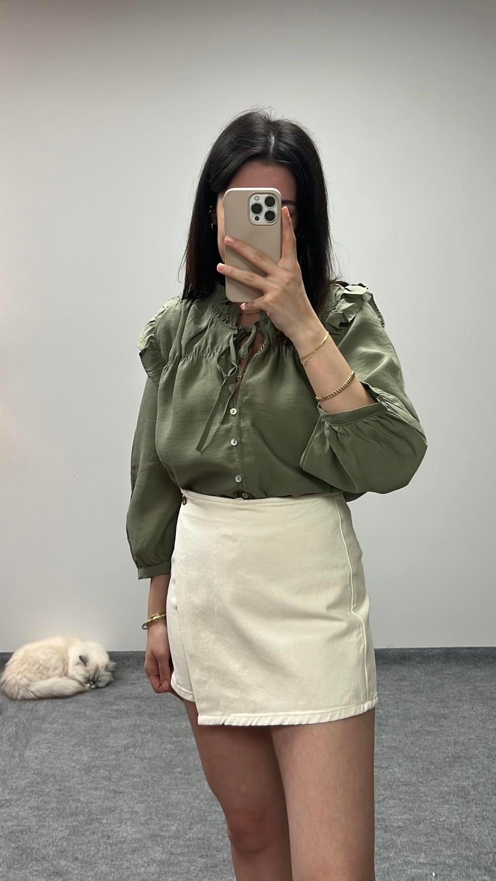 MARKA EKRU DENİM ŞORT ETEK