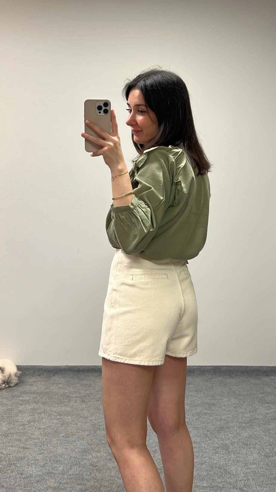 MARKA EKRU DENİM ŞORT ETEK