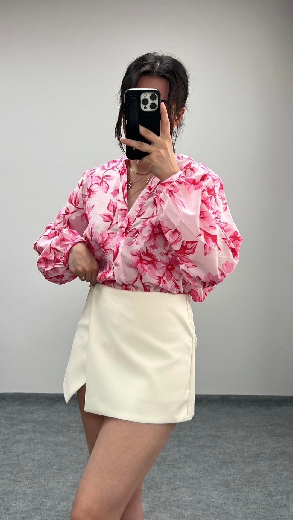 Marka Ekru Mini Şortlu Etek