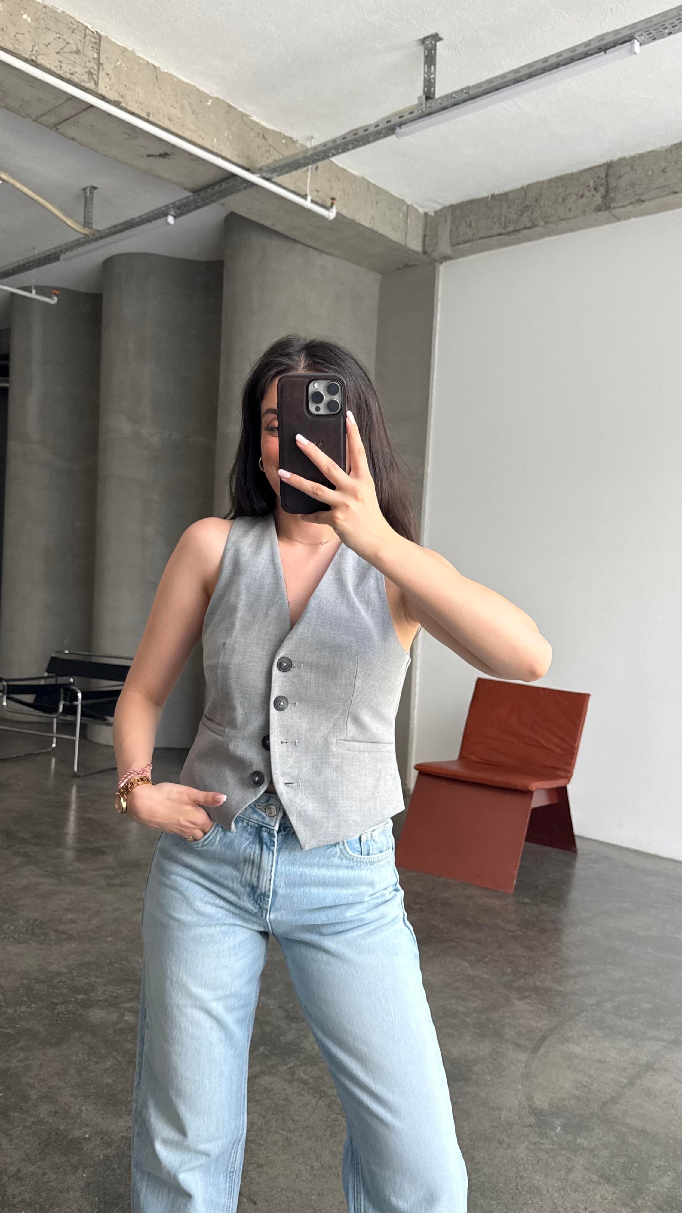 Marka Gri Klasik Model Yelek