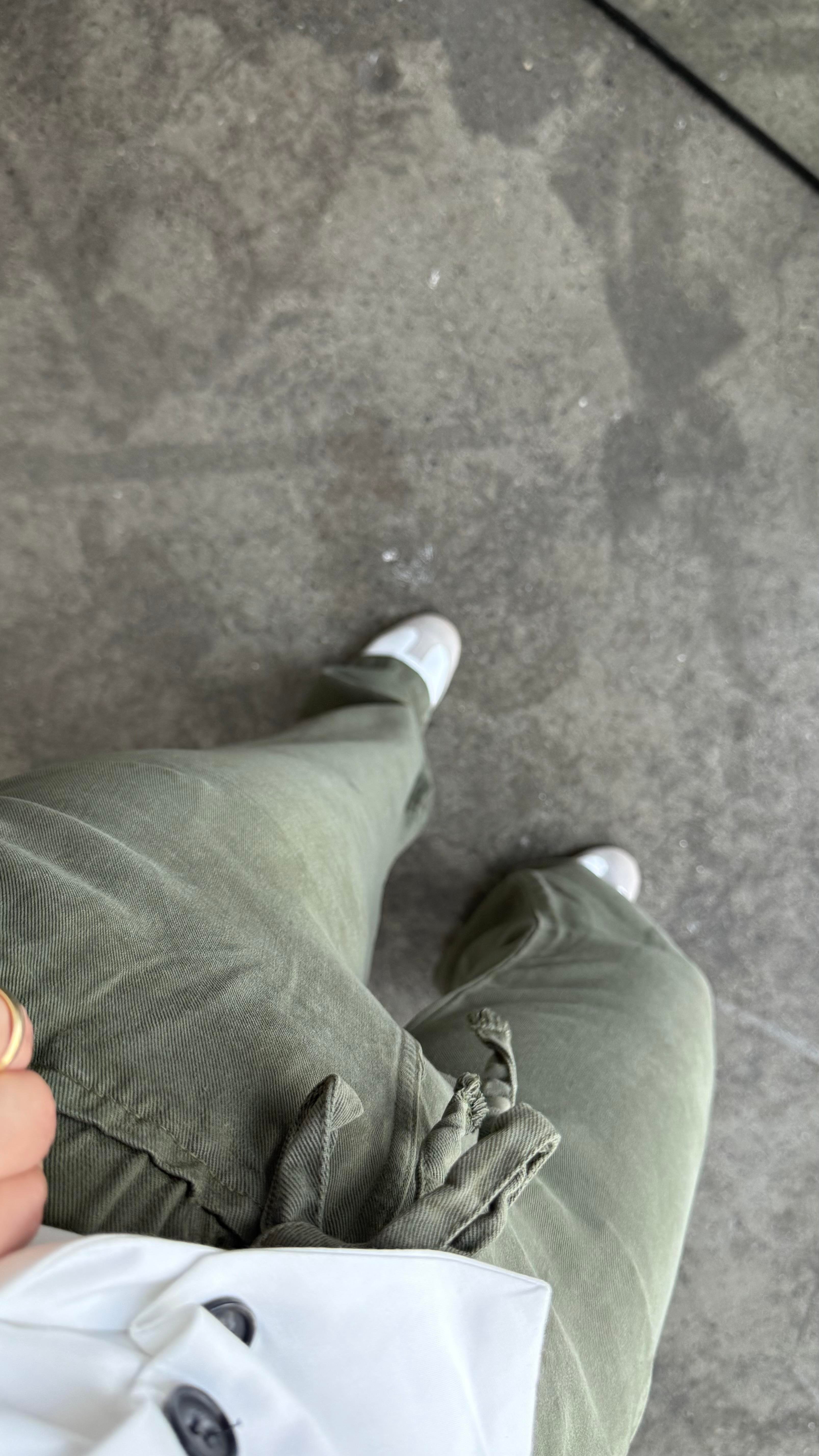 Marka Haki Tensel Straight Pantalon