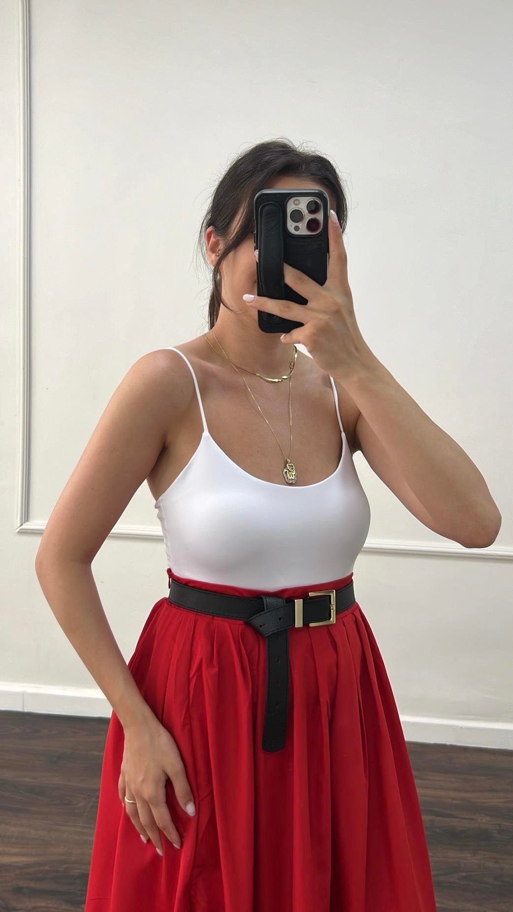 Marka İp Askı Çift Katlı Bodysuit