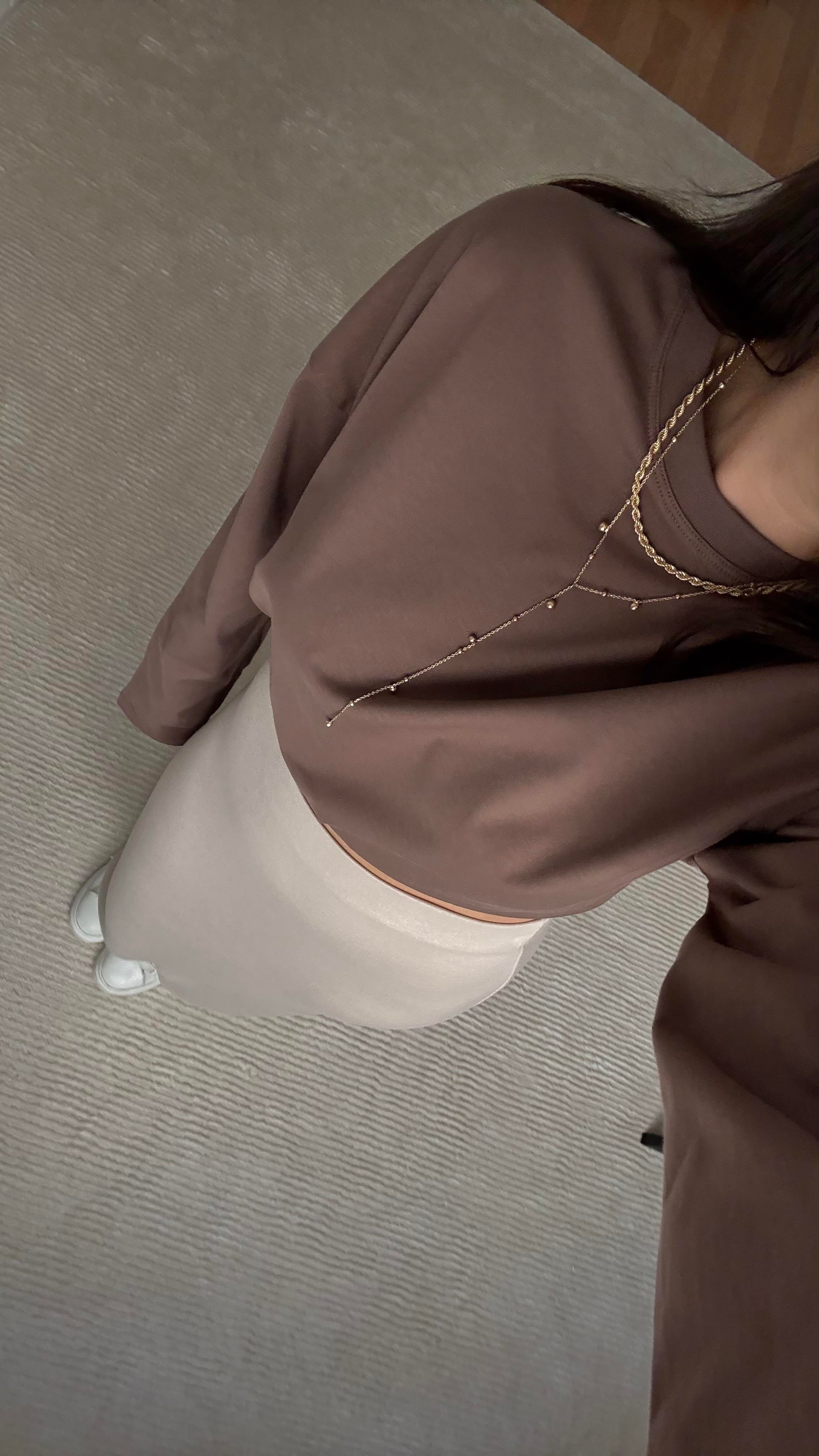 Marka Kahve Basıc Sweatshirt