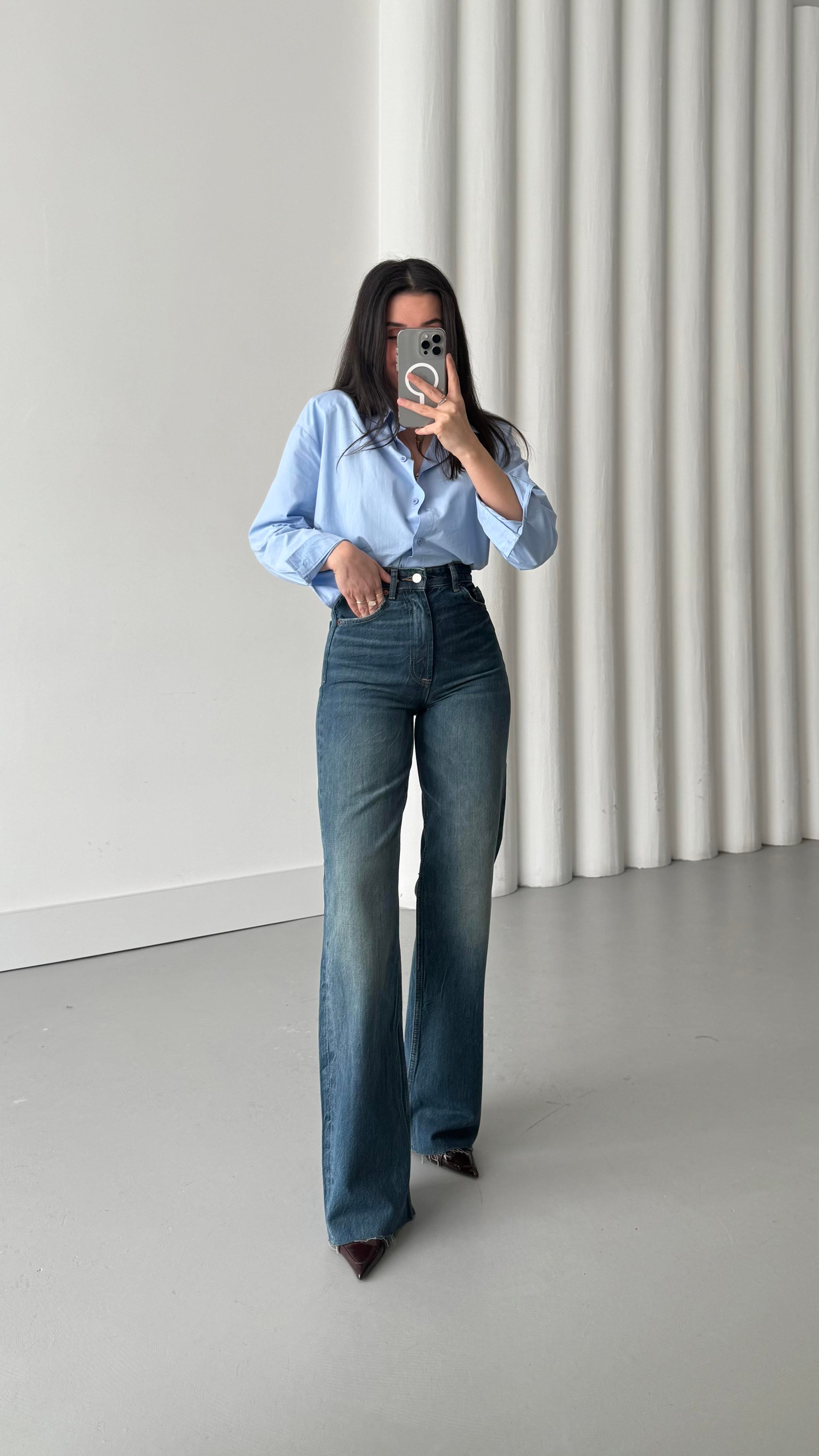 Marka Koyu İndigo Wide Leg Jean