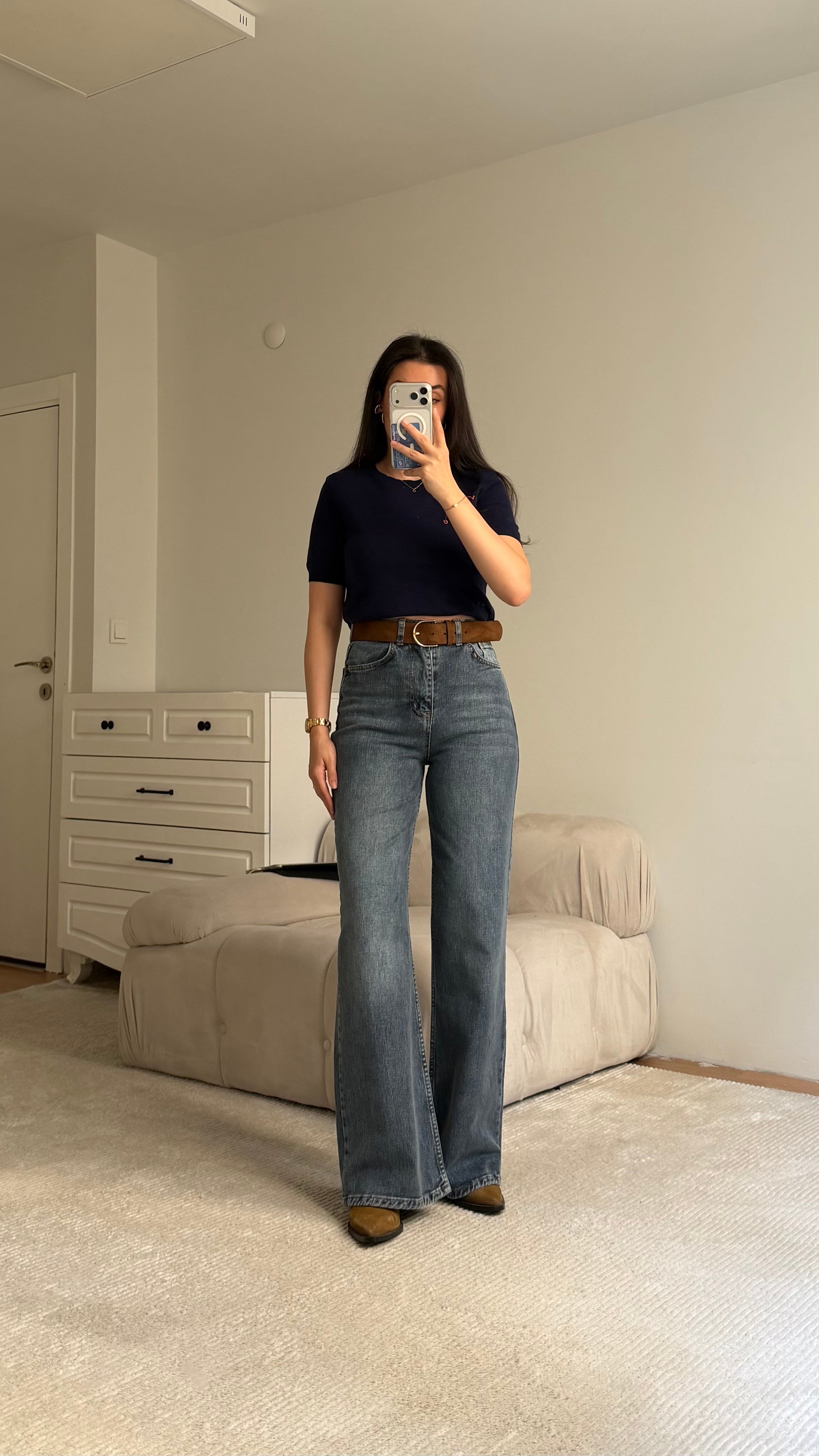 Marka Koyu Mavi Comfort Wide Leg Jean