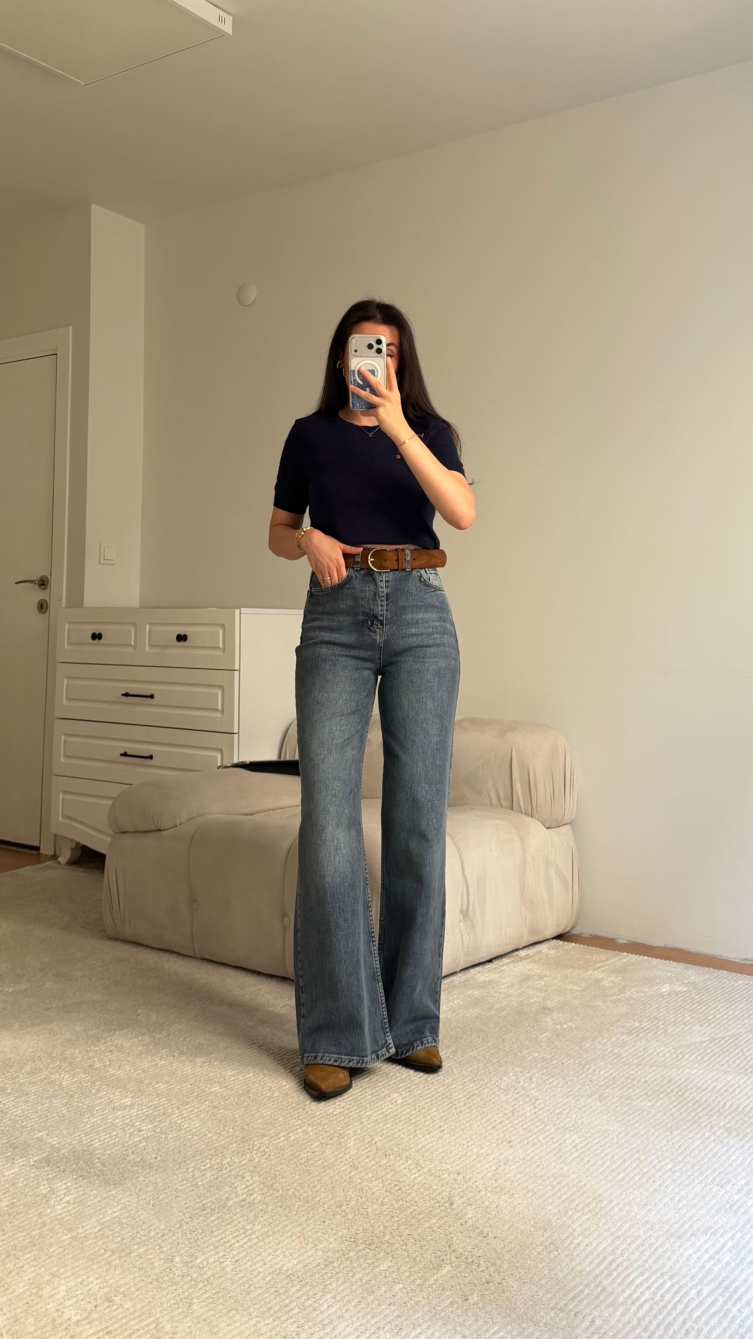 Marka Koyu Mavi Comfort Wide Leg Jean