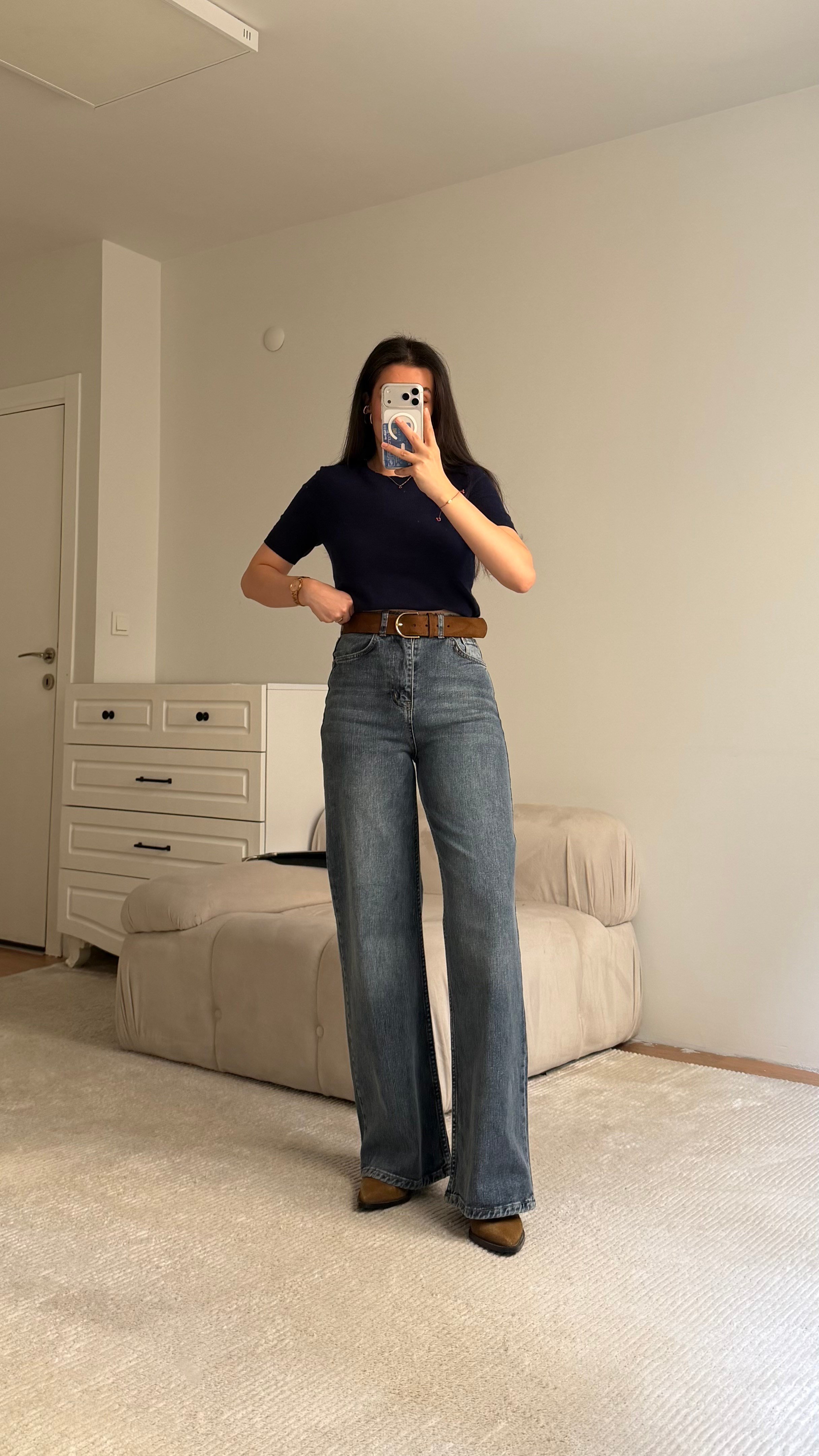 Marka Koyu Mavi Comfort Wide Leg Jean