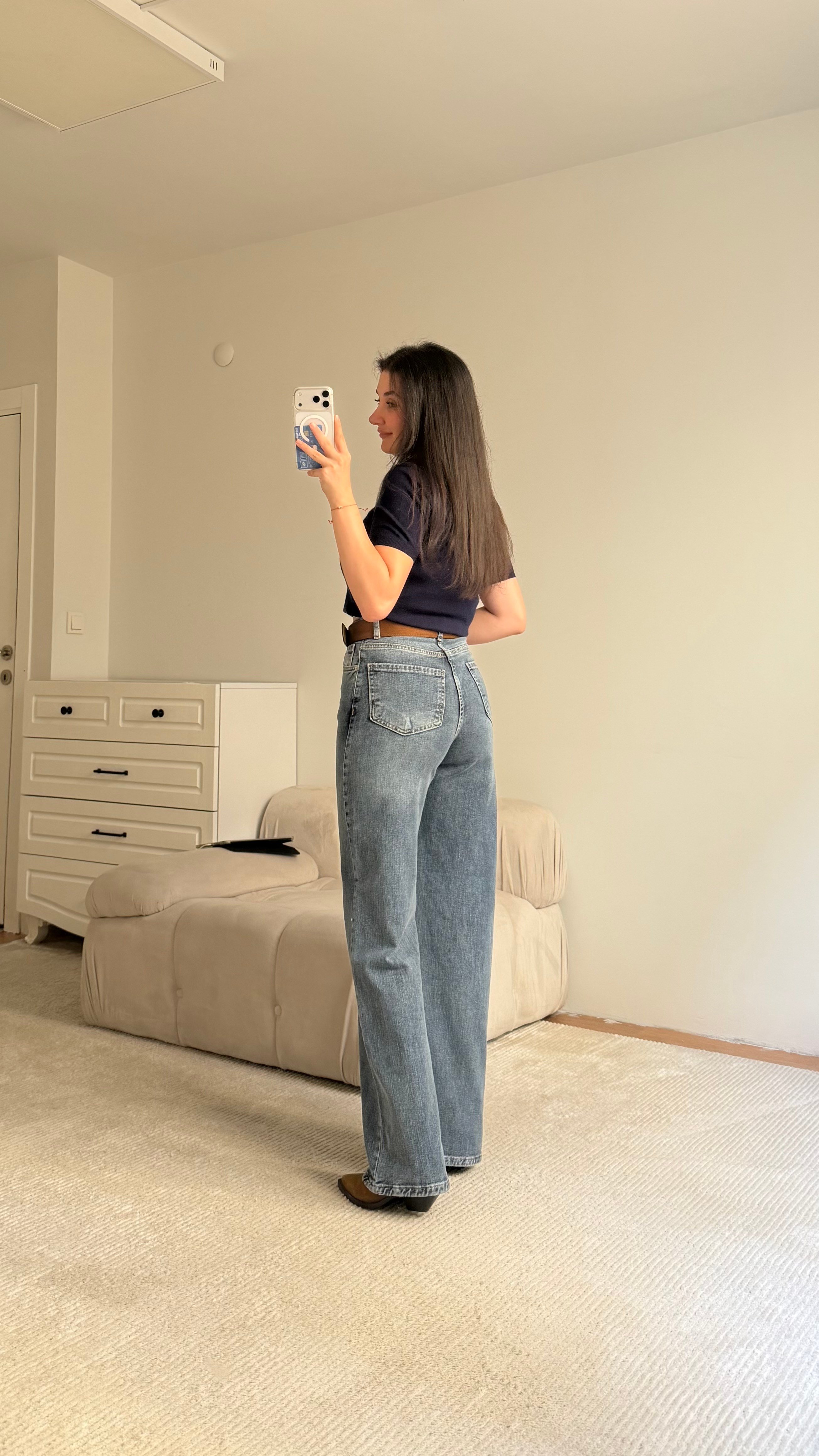 Marka Koyu Mavi Comfort Wide Leg Jean