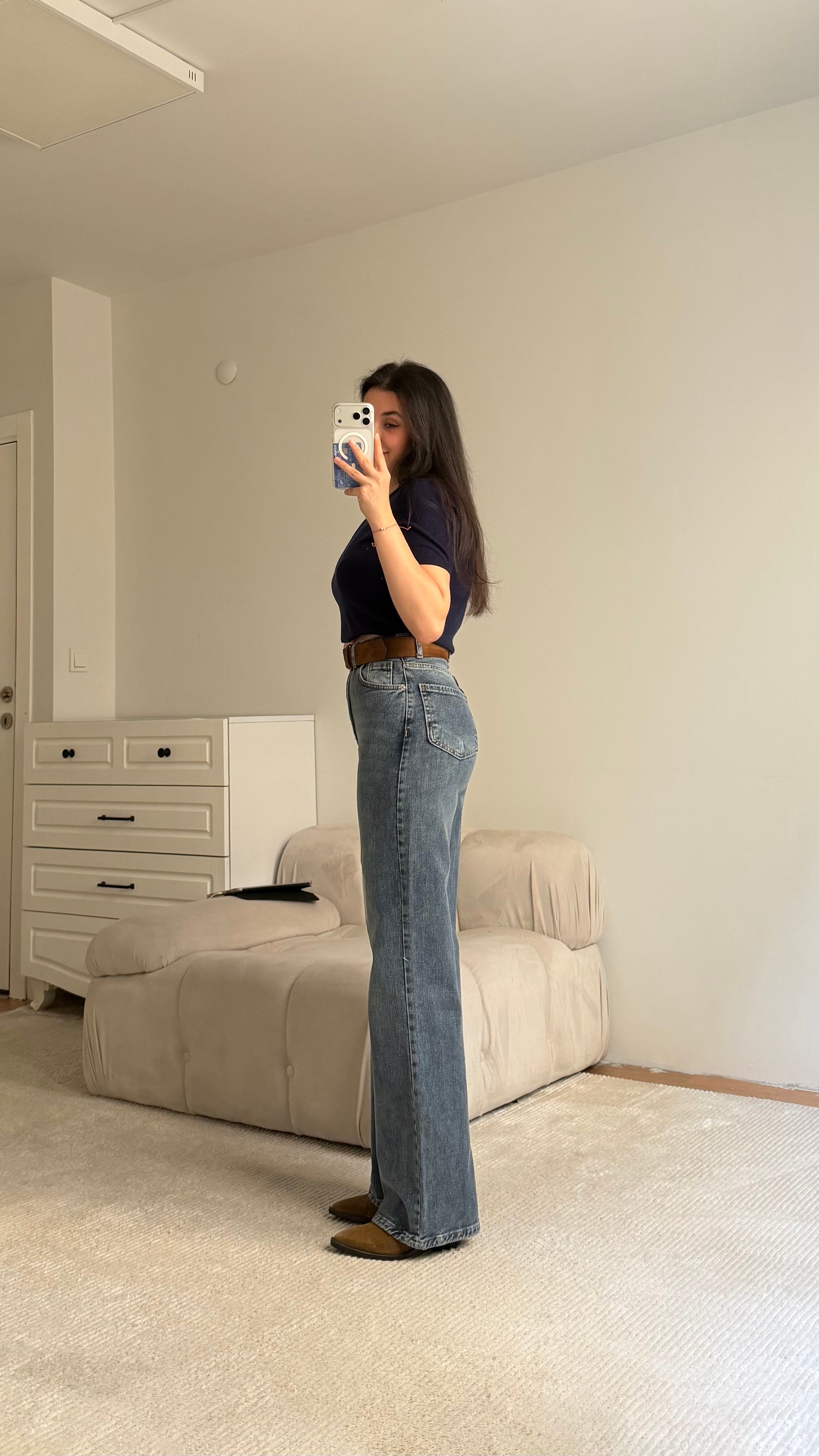 Marka Koyu Mavi Comfort Wide Leg Jean