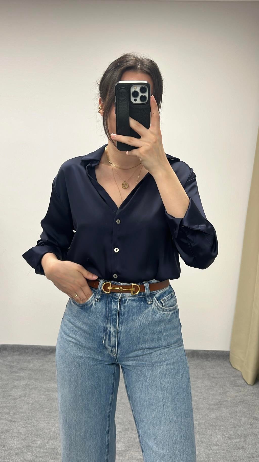 Marka Laci Saten Gömlek