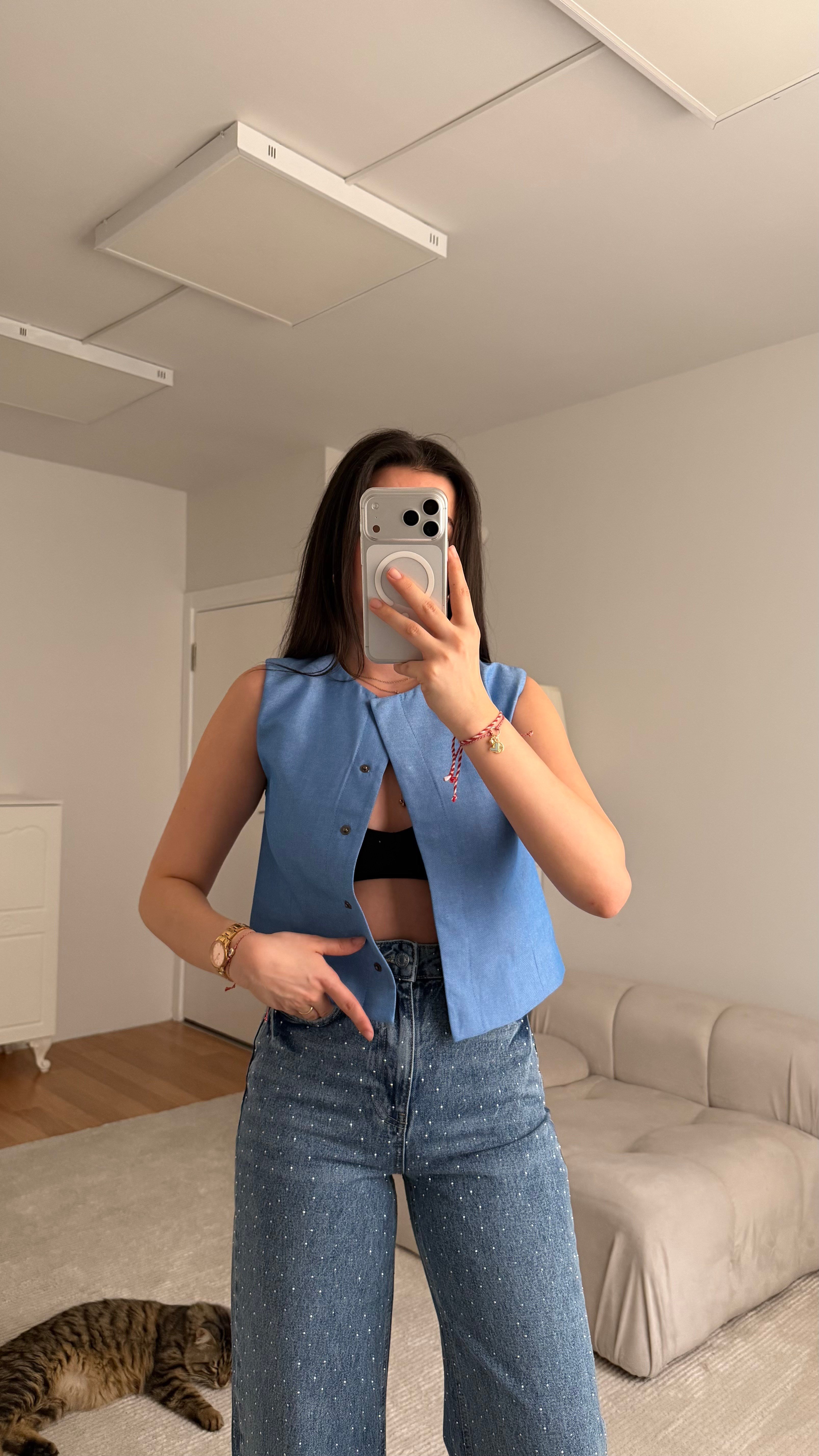 Marka Mavi Astarlı Basic Yelek