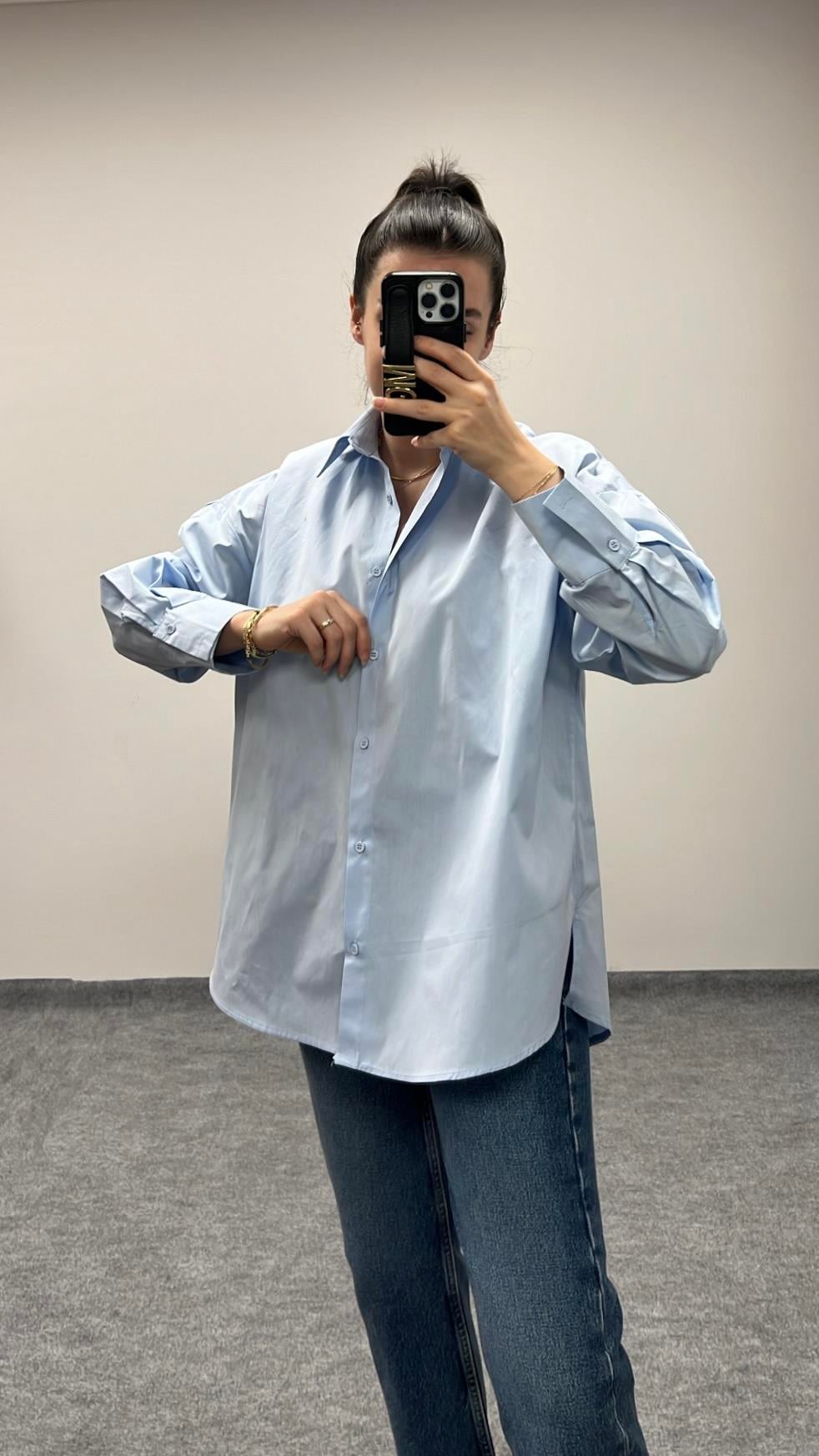 MARKA MAVİ POPLİN GÖMLEK