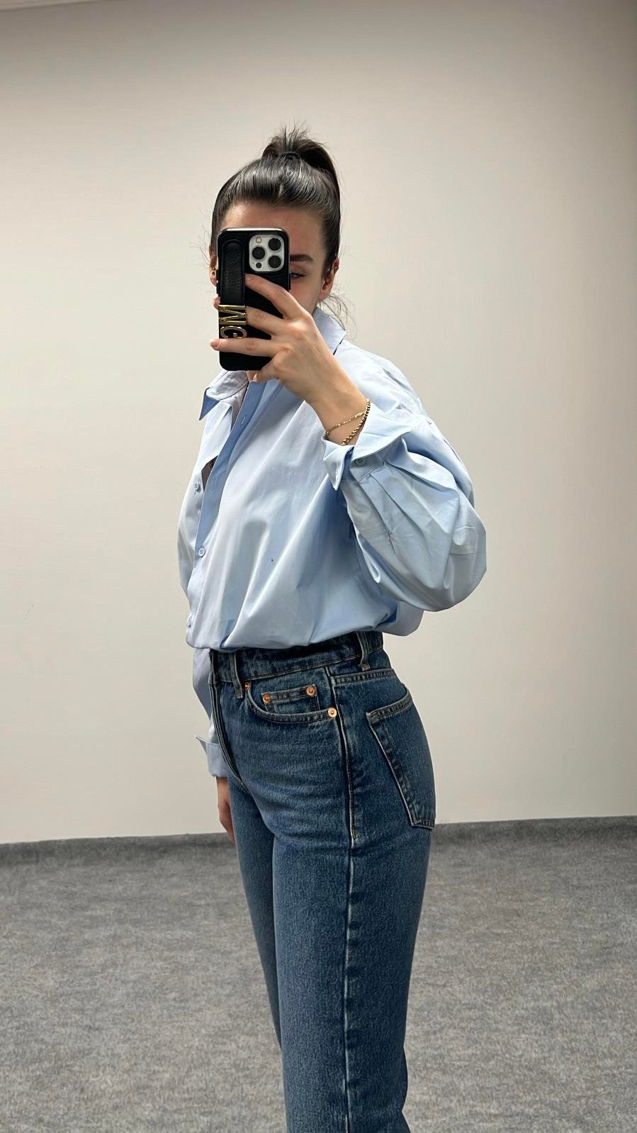 MARKA MAVİ POPLİN GÖMLEK