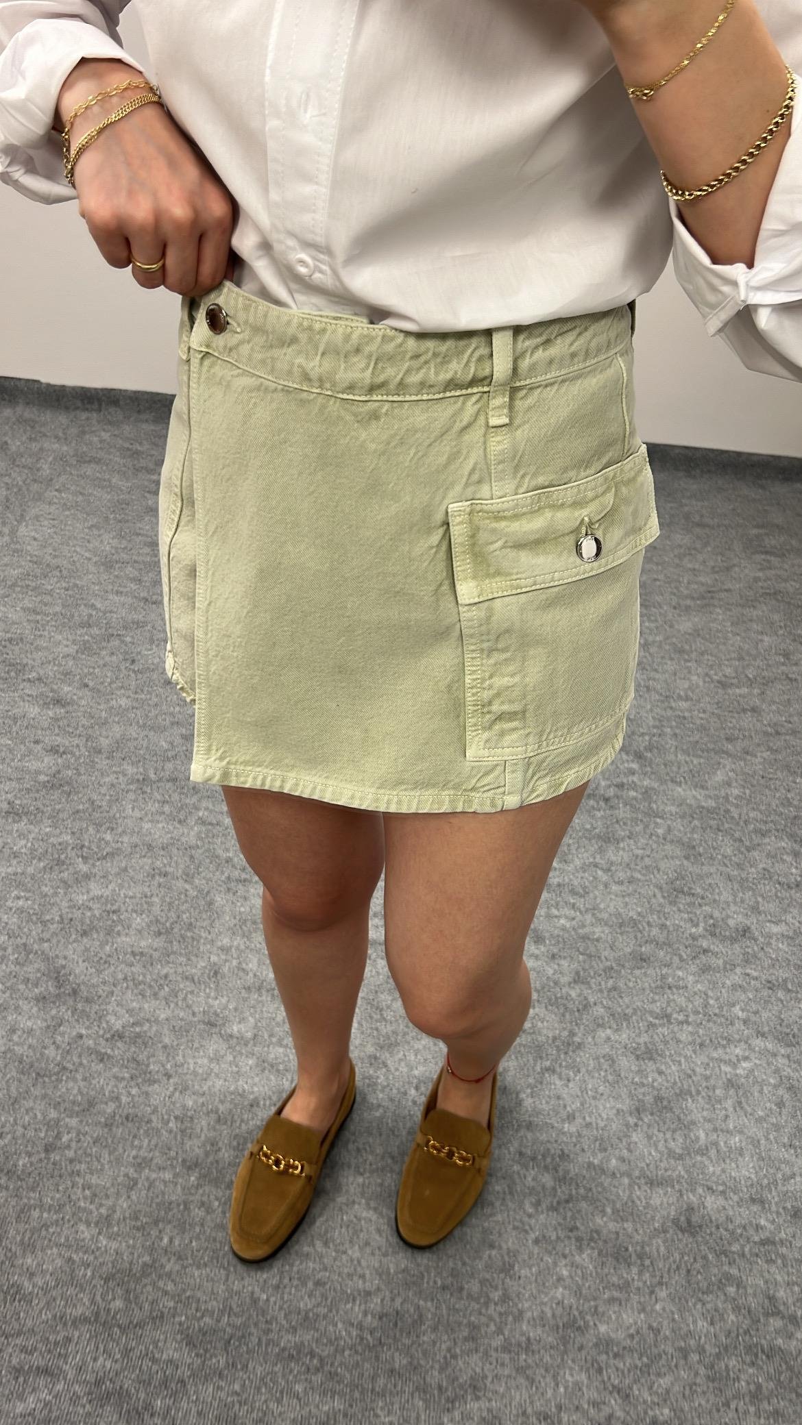 MARKA MİNT YEŞİLİ DENİM ŞORT ETEK