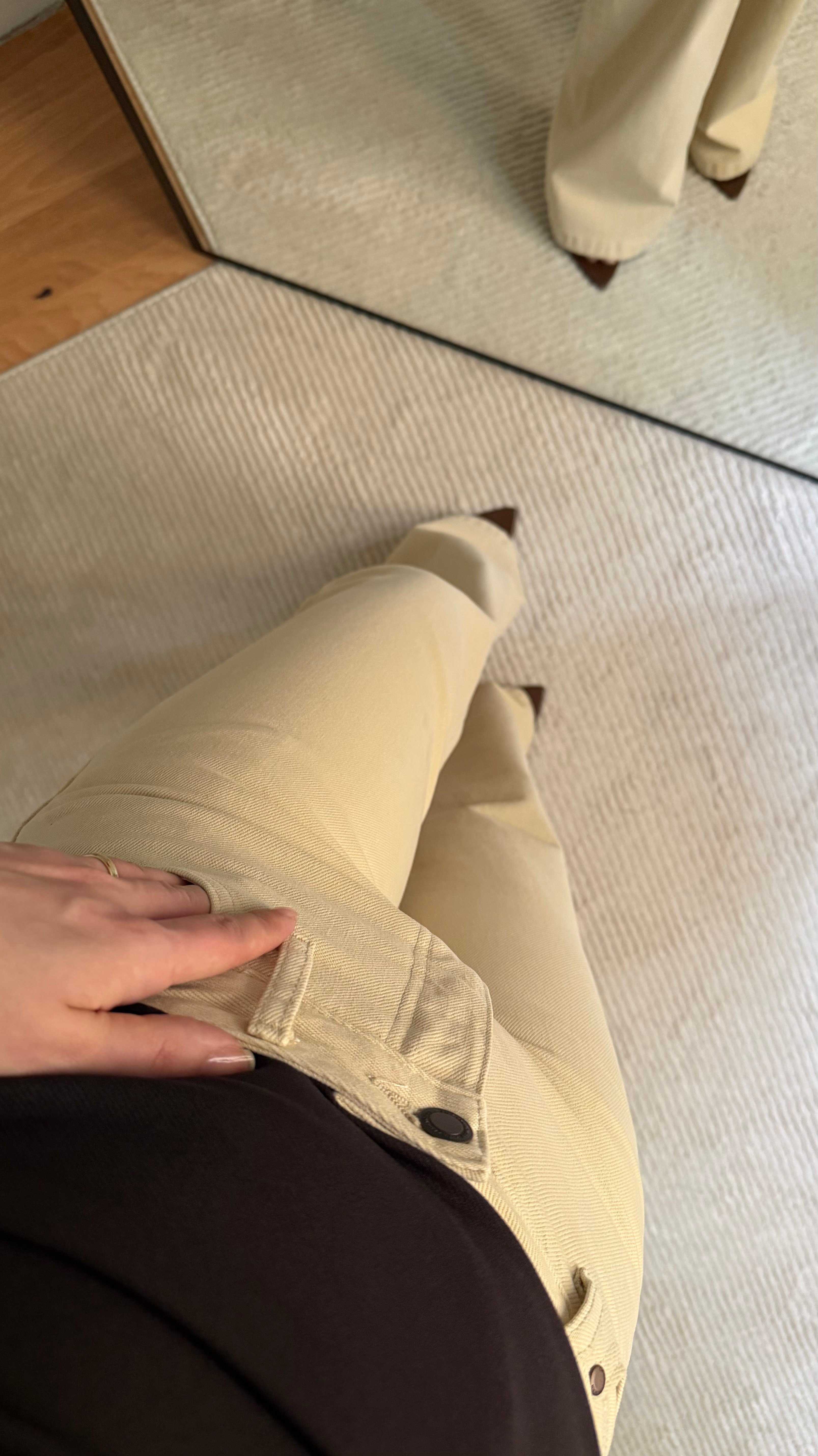 Marka Orta Bel Bej Düz Kesim Jean 