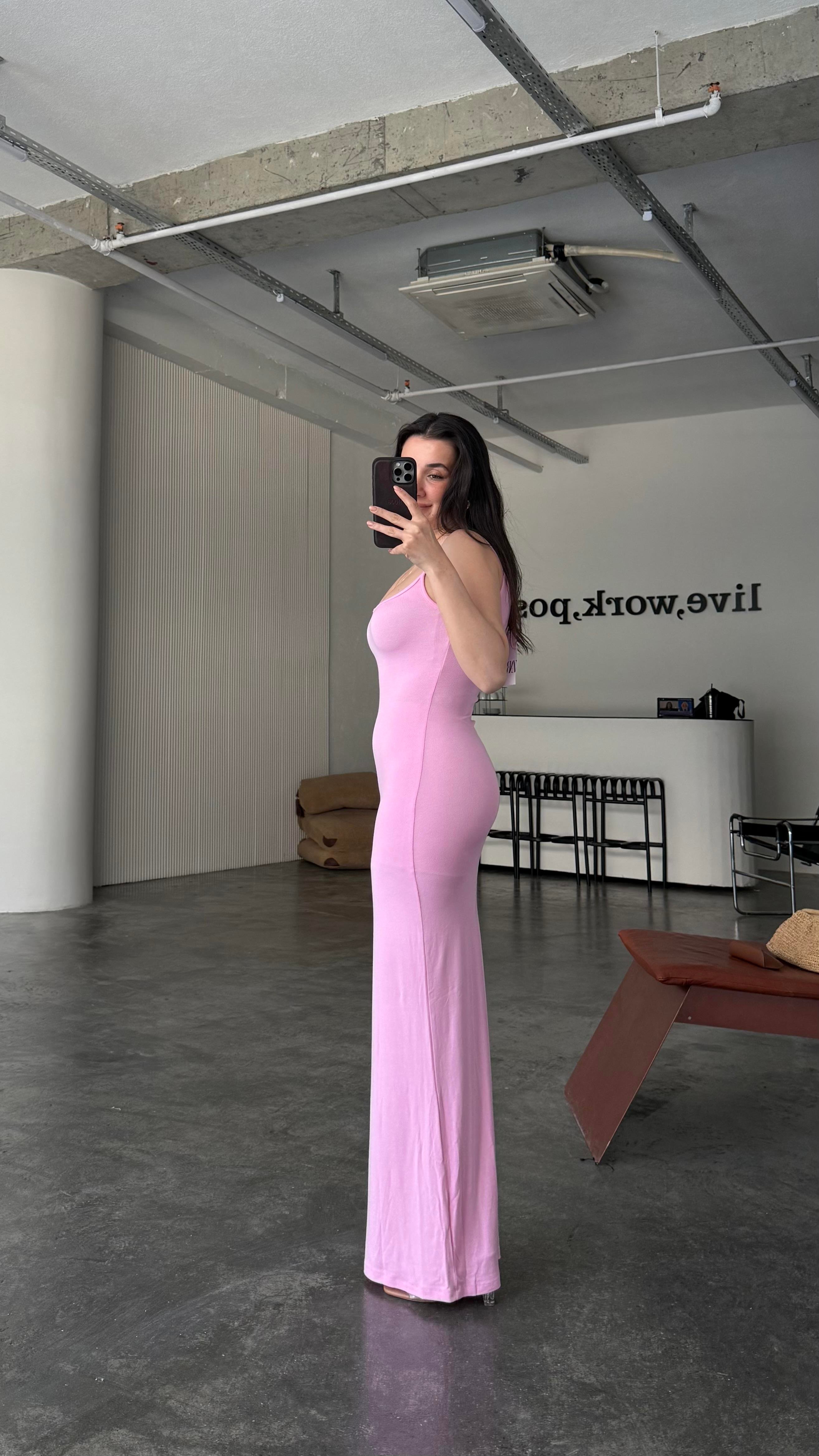 Marka Pembe Soft Touch Maxi Elbise