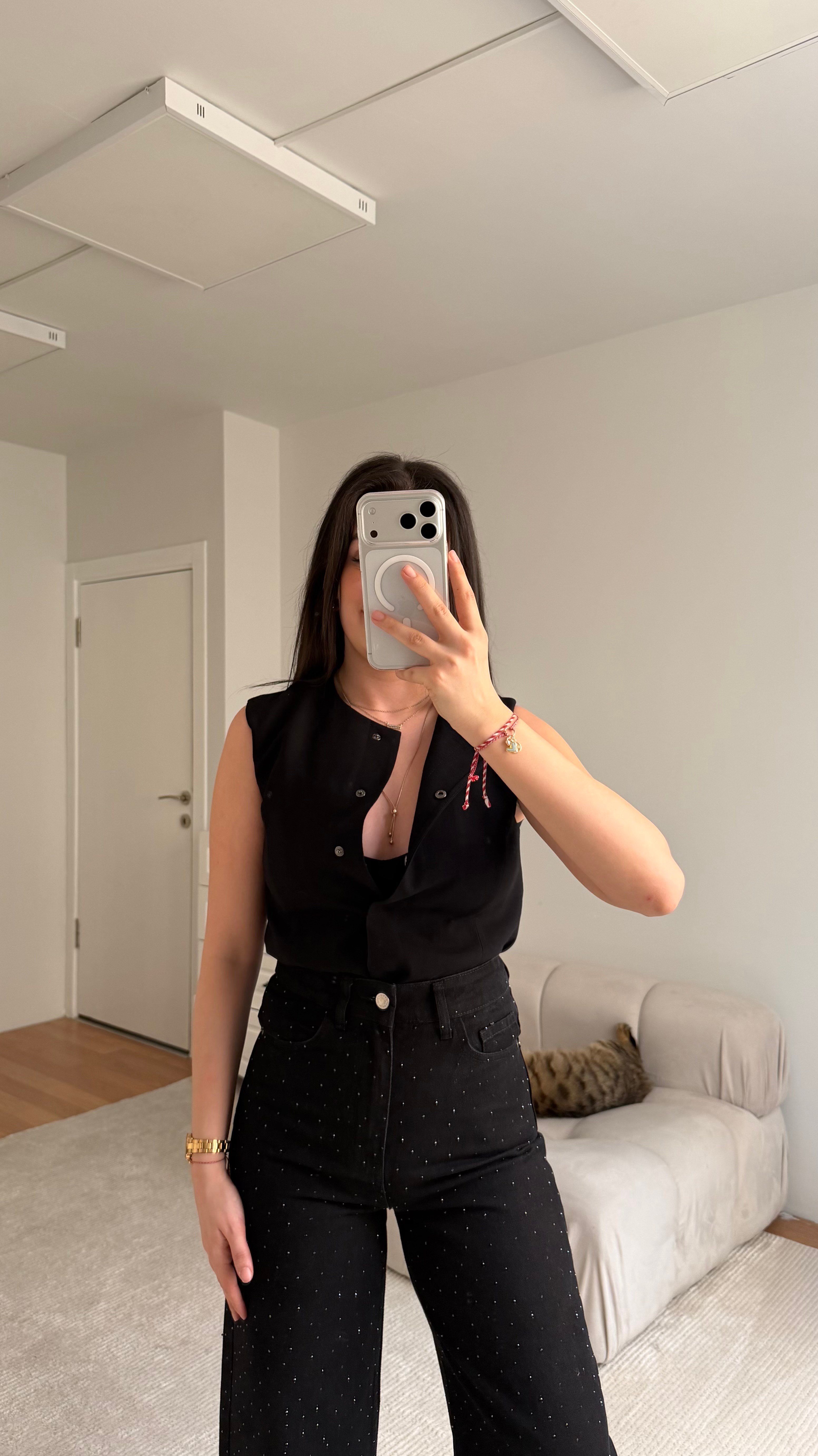 Marka Siyah Astarlı Basic Yelek