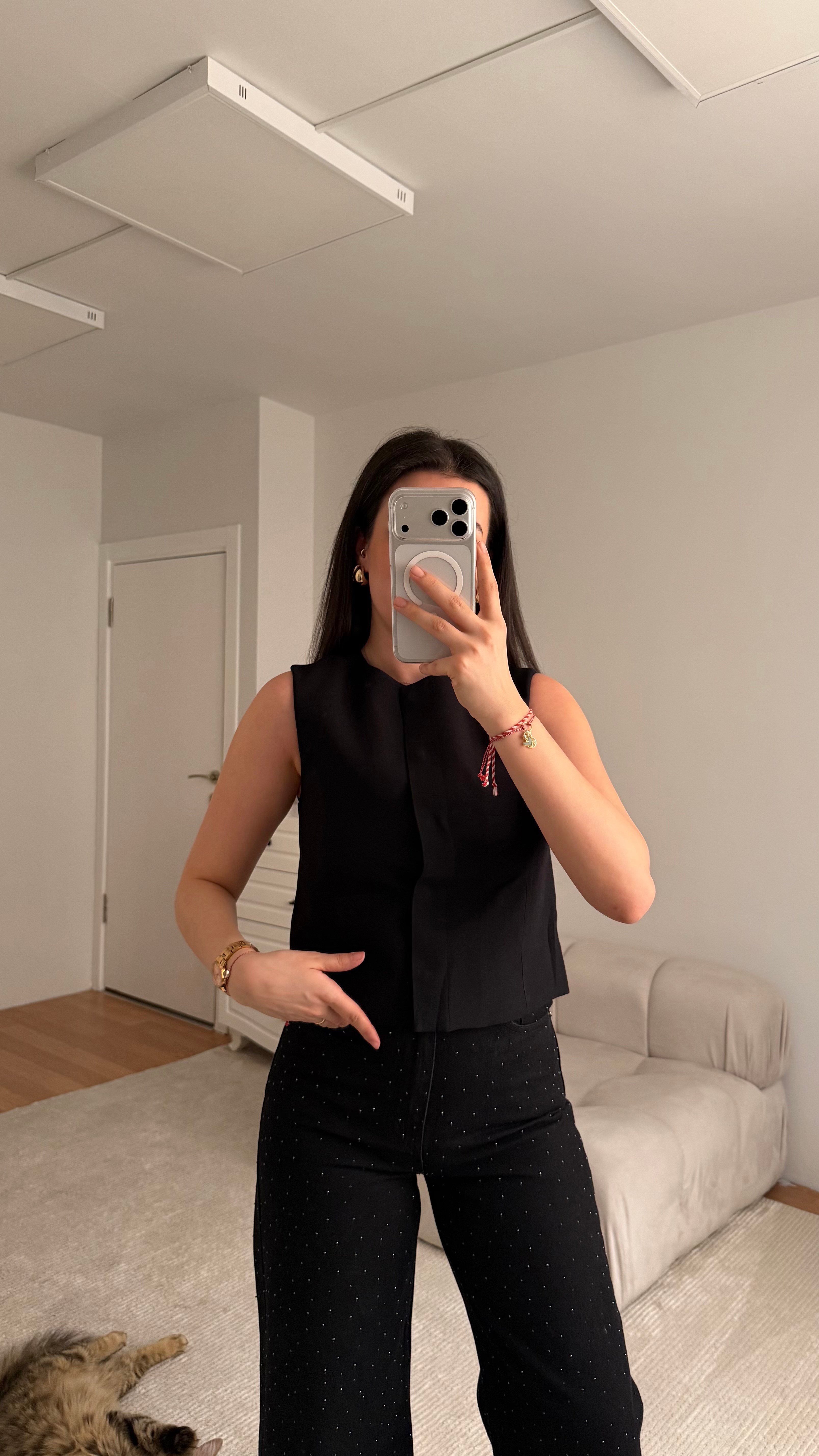 Marka Siyah Astarlı Basic Yelek