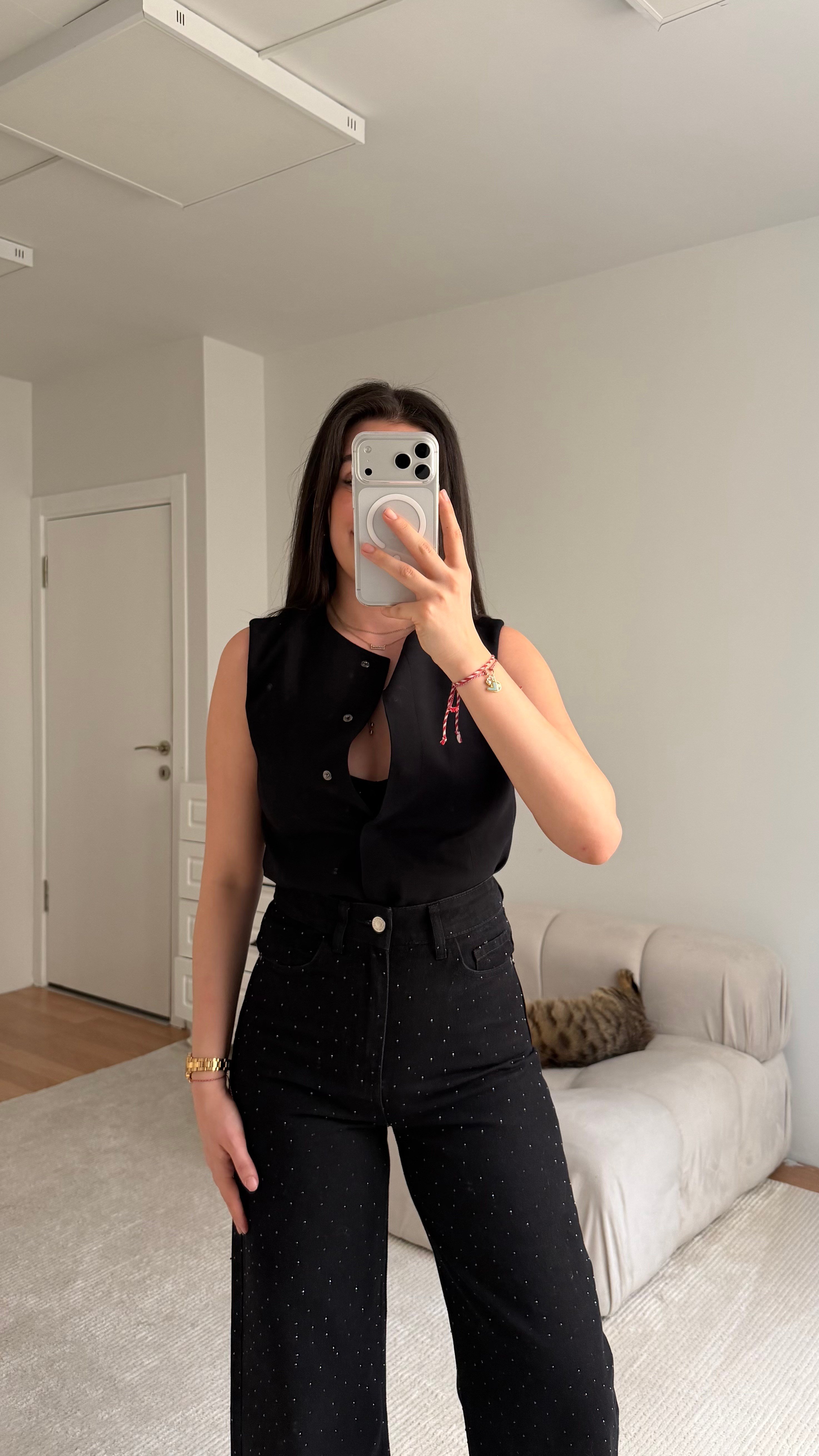 Marka Siyah Astarlı Basic Yelek