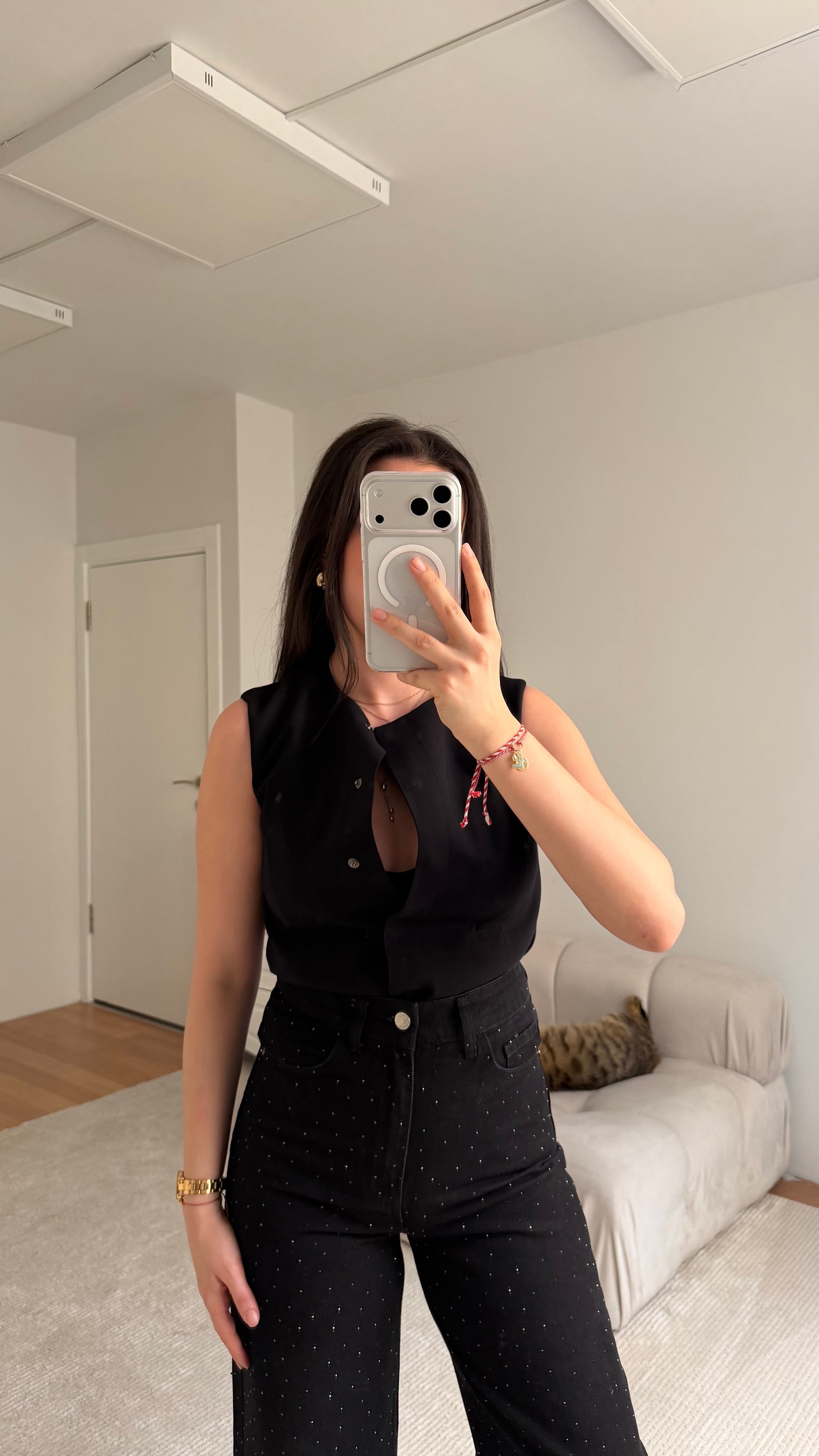 Marka Siyah Astarlı Basic Yelek