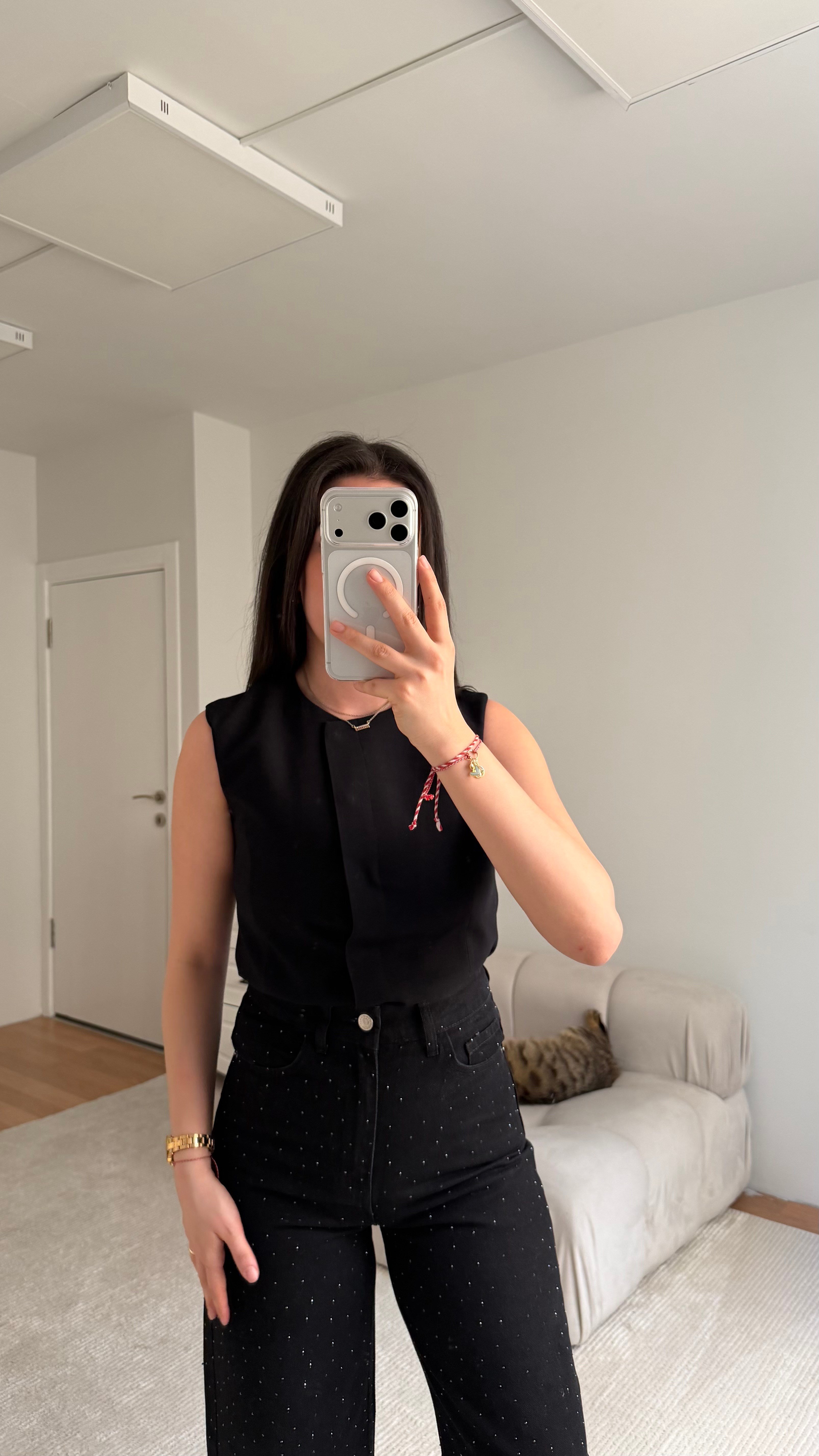 Marka Siyah Astarlı Basic Yelek