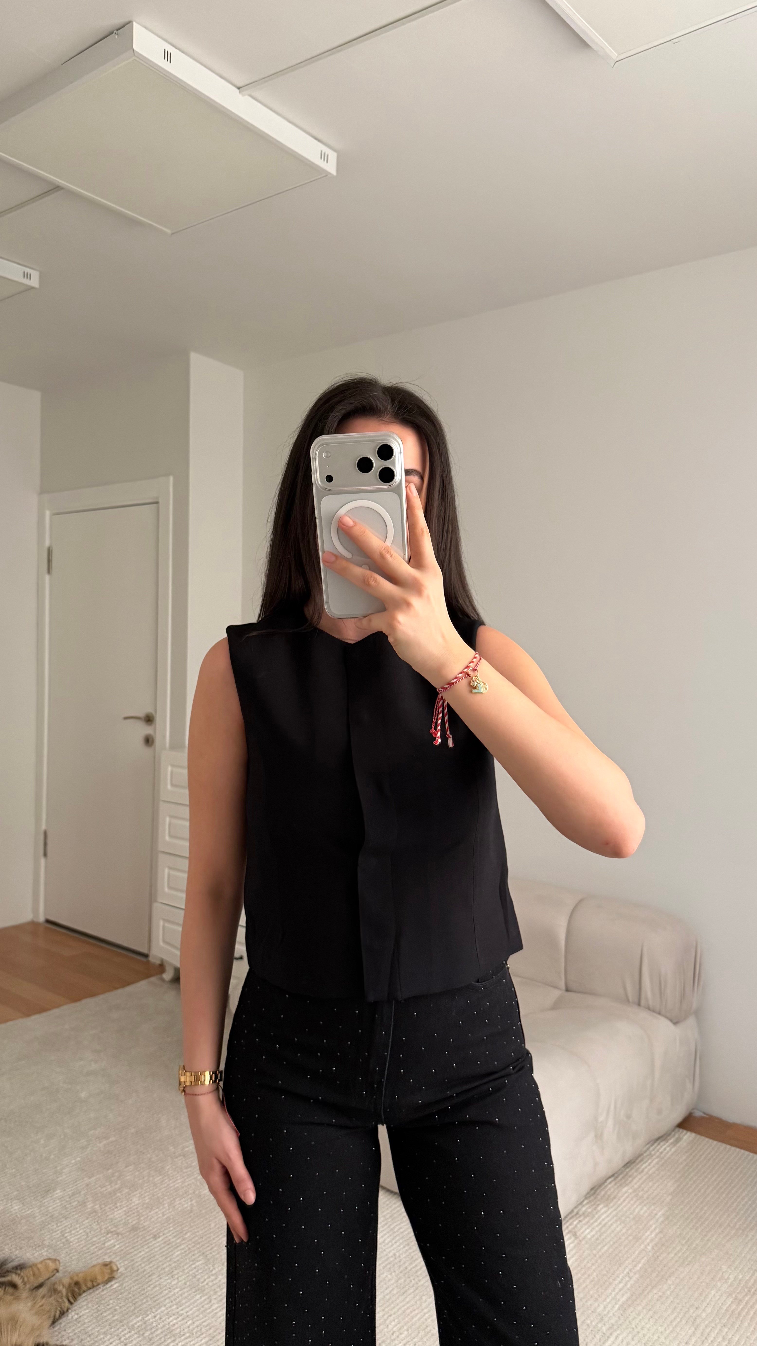 Marka Siyah Astarlı Basic Yelek