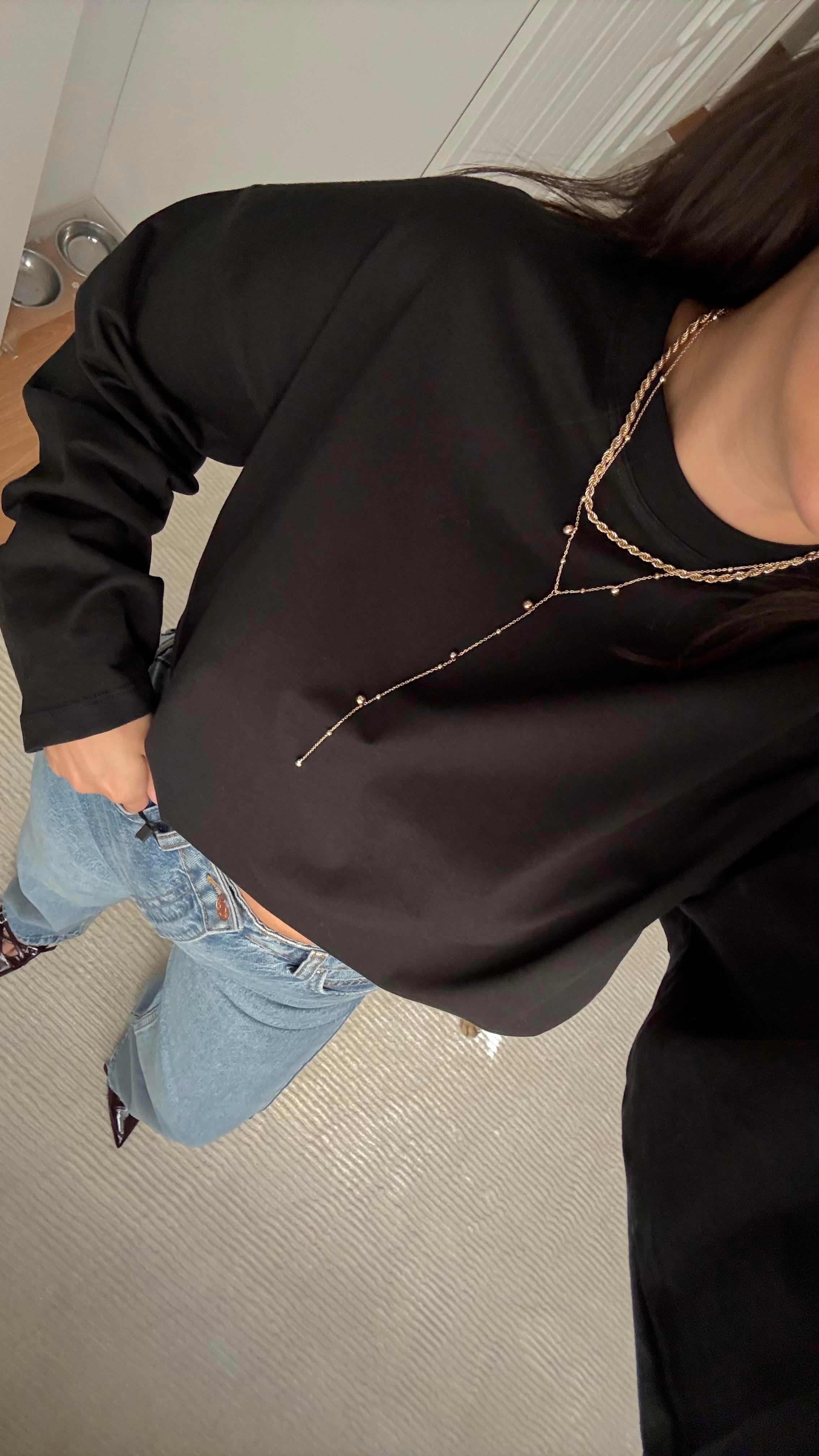 Marka Siyah Basic Sweatshirt