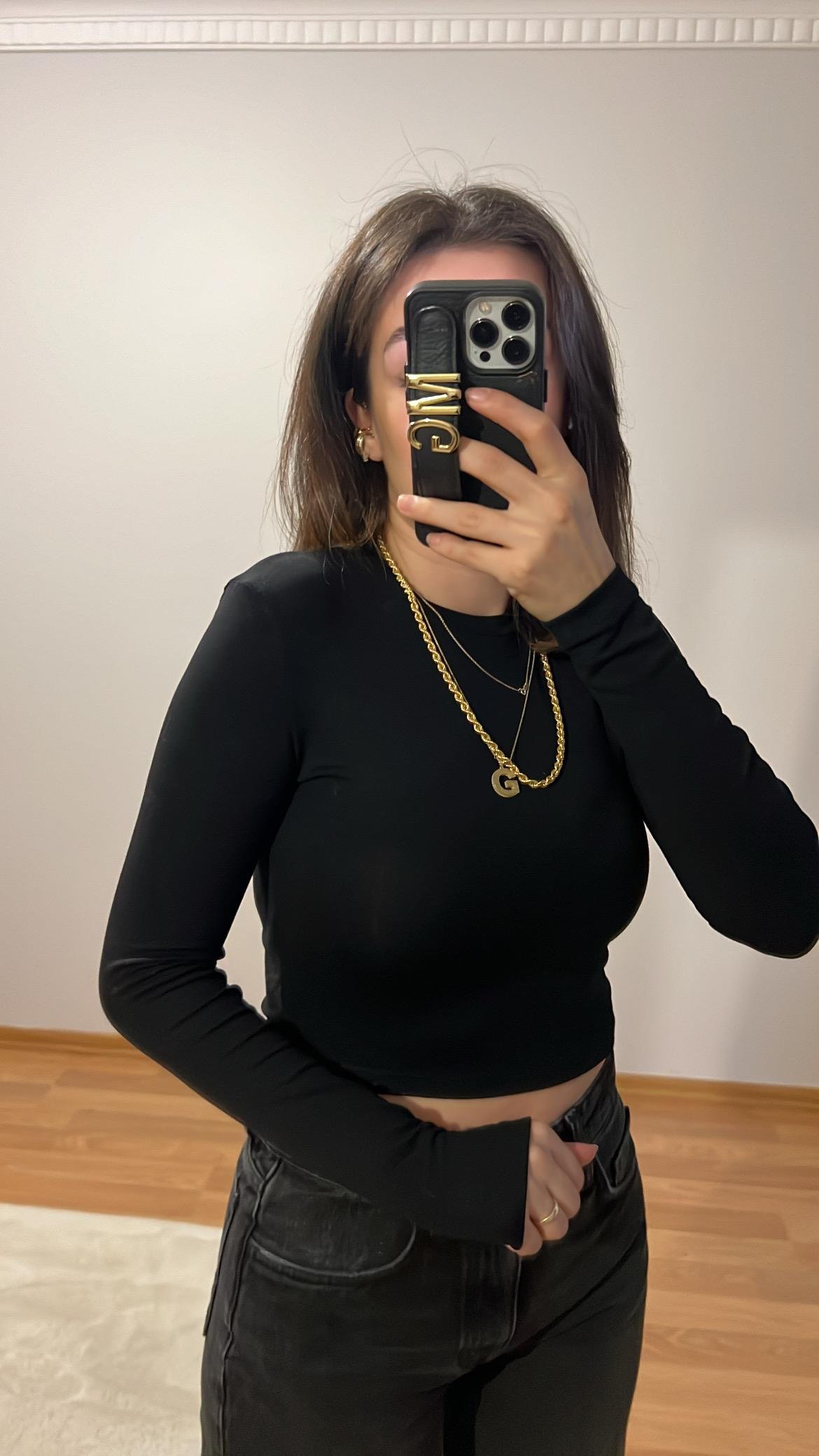 MARKA SİYAH BASIC UZUK KOLLU BADİ