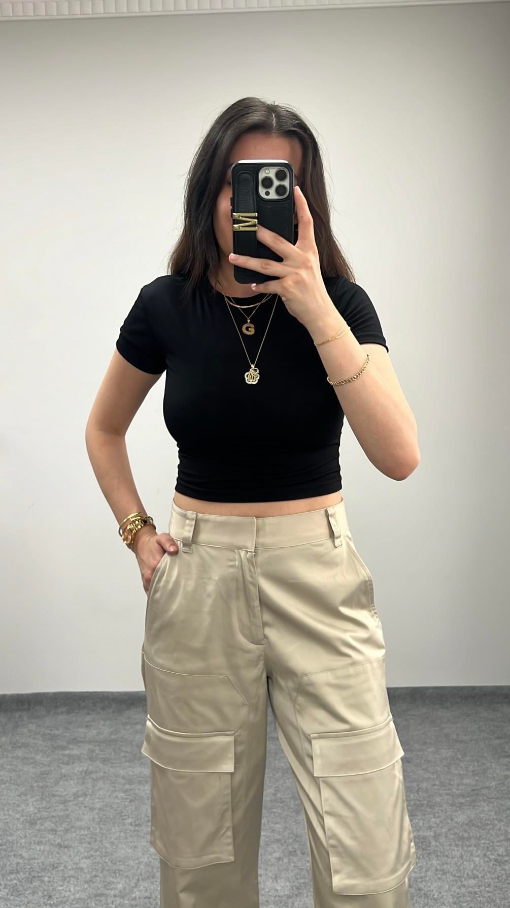 Marka Siyah Kısa Kollu Basıc